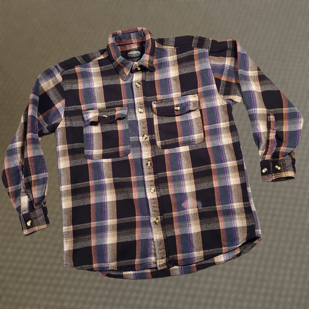 CO Sandy River Jeans Co Heavy Button Up Flannel Shacket Shirt Mens Large Workwear Shirt Size US L / EU 52-54 / 3 - 1 Thumbnail