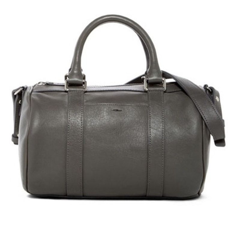 Shinola Women's Gunmetal Small Leather Duffle Crossbody Bag in Grey