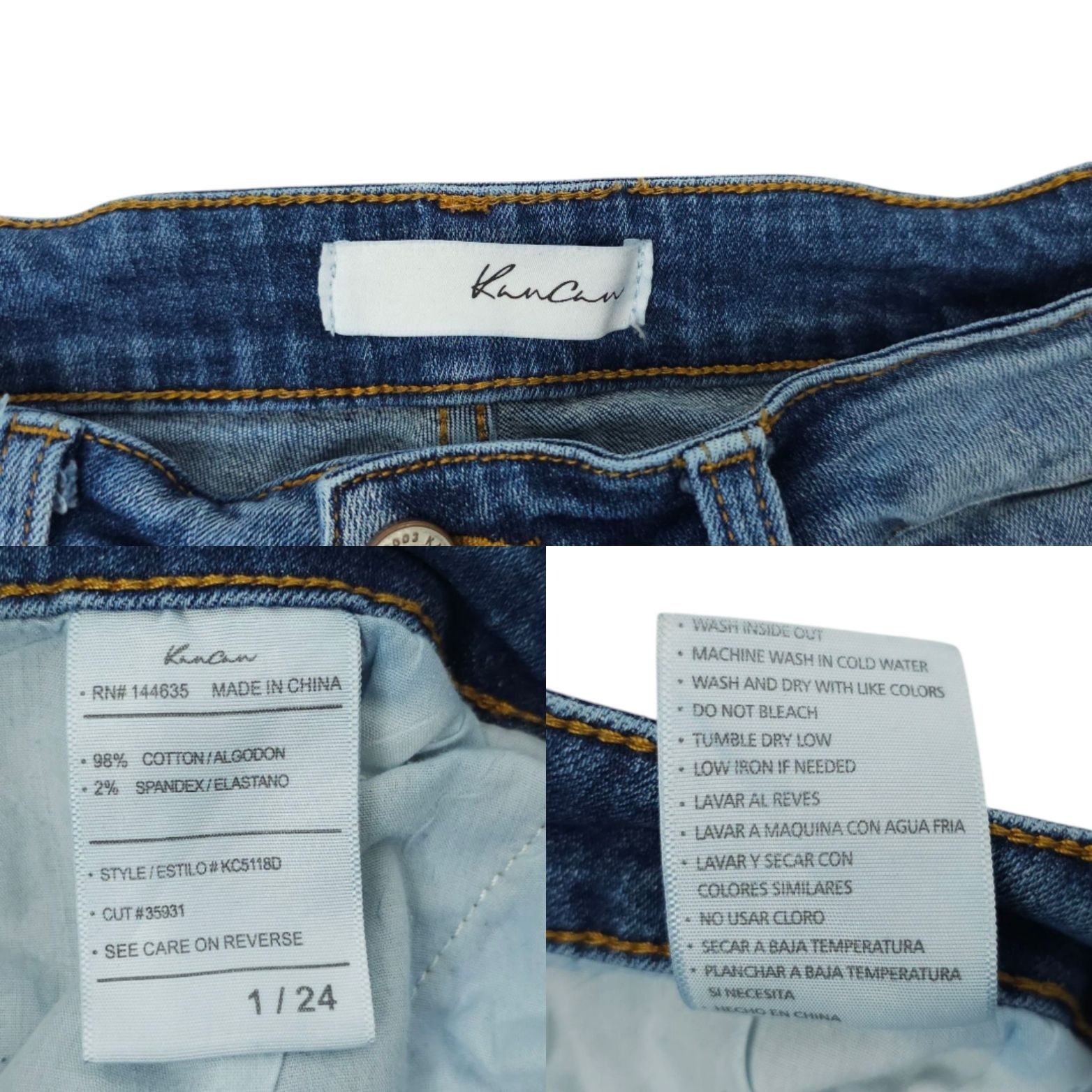 Other Kancan Button Fly Jeans Womens Size 1/24 Distressed Ripped Size 26" / US 2 / IT 38 - 8 Thumbnail