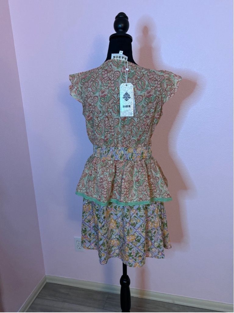 Other Women's Barok Dress M Pink Green Floral Size M / US 6-8 / IT 42-44 - 7 Thumbnail