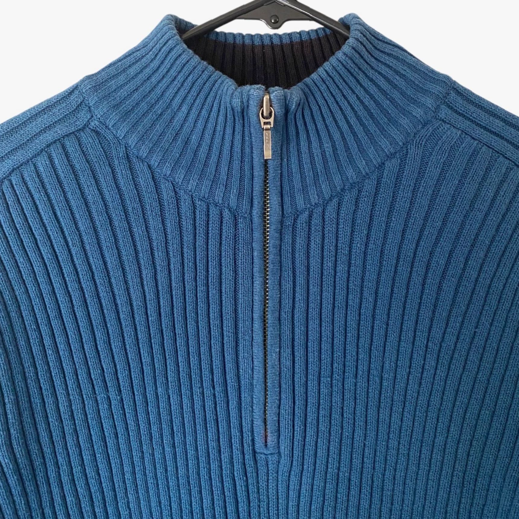 Levi's VINTAGE Levi's Red Tab Half-Zip Sweater Blue Men's Large Rib-Knit Pullover 90s Classic Size US L / EU 52-54 / 3 - 5 Thumbnail