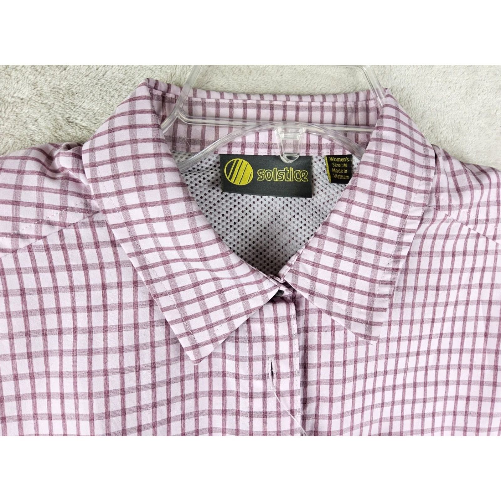 Vintage VINTAGE Solstice Shirt Womens Short Sleeve Travel Hiking UPF 50 Pink Plaid M Size M / US 6-8 / IT 42-44 - 3 Thumbnail