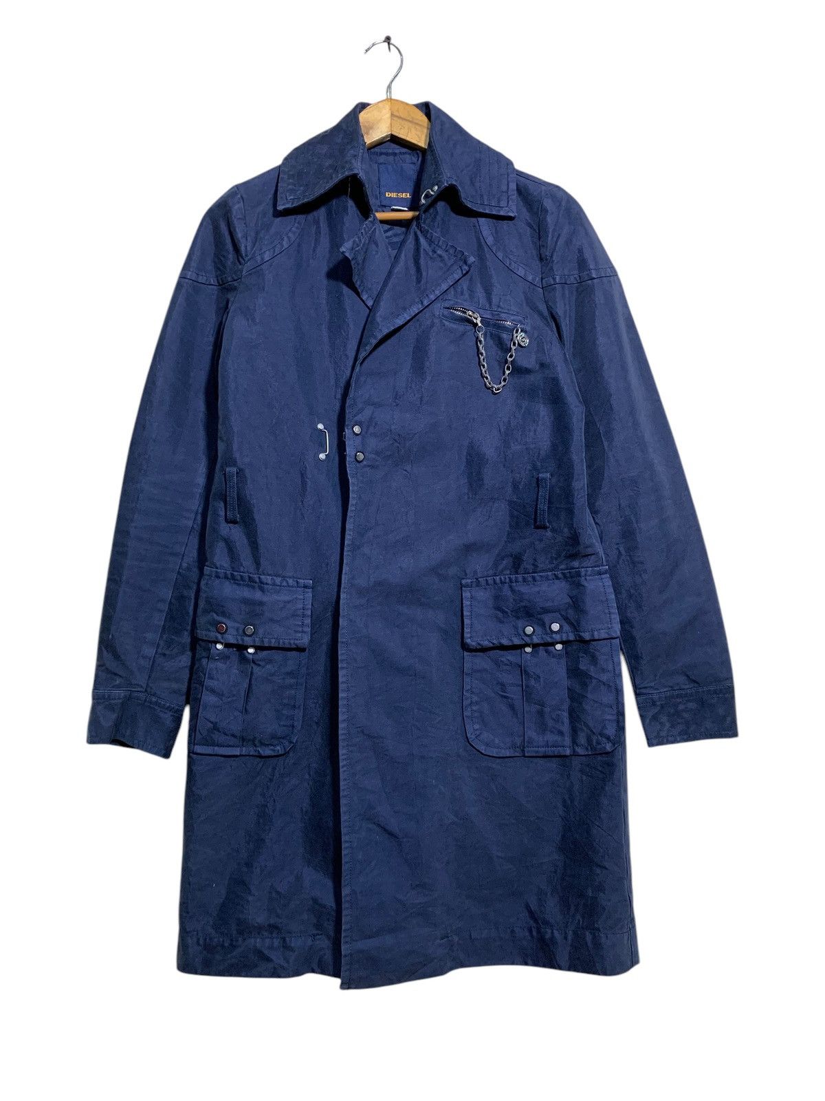 Diesel 🔥DIESEL TRENCH COATS NAVY Size US XS / EU 42 / 0 - 1 Thumbnail