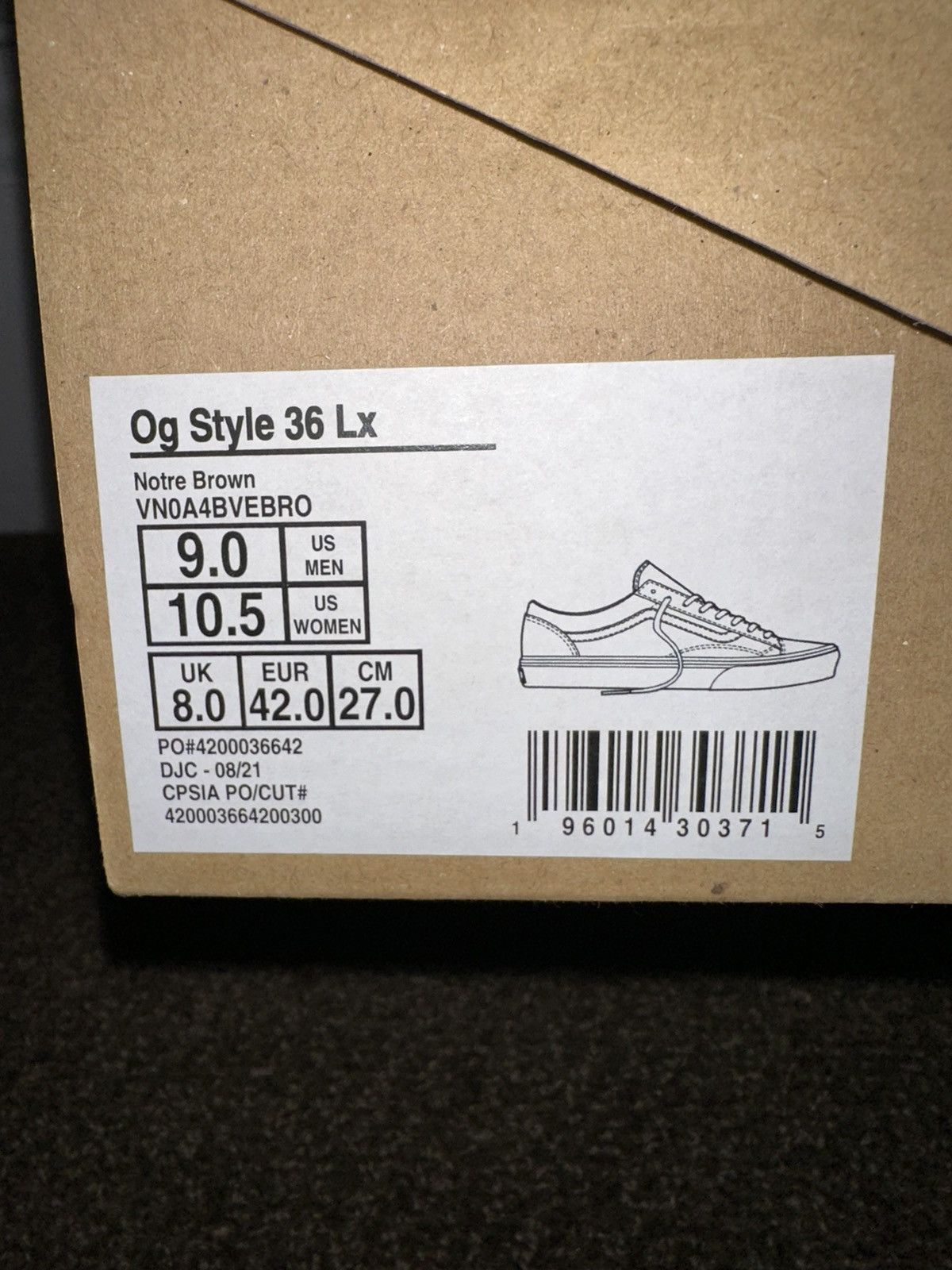 Notre × Vans Vans OG Style 36 LX Notre Espresso Size US 9 / EU 42 - 10 Thumbnail