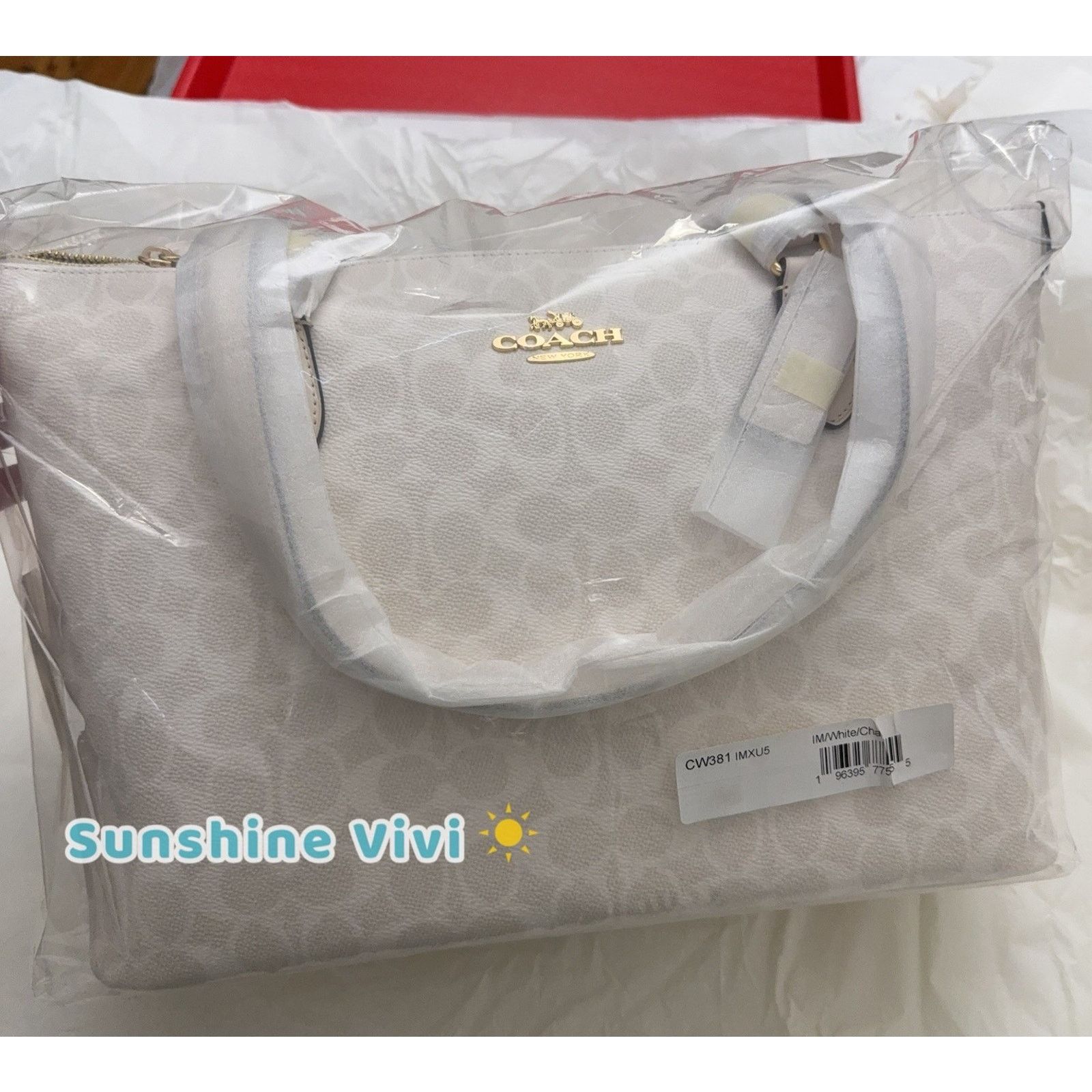Coach NWT COACH CW381 Gallery Tote Bag Signature White/Chalk Size ONE SIZE - 5 Thumbnail