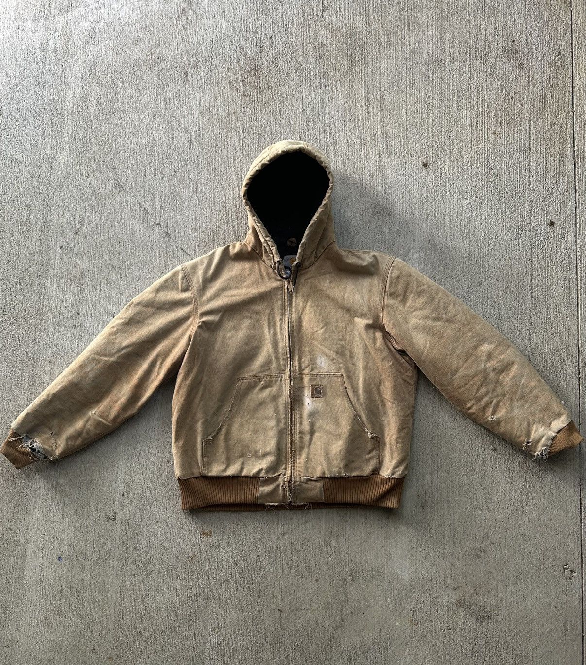Carhartt Vintage 2009 Carhartt J130 Active Hooded Jacket Thrashed Size US L / EU 52-54 / 3 - 2 Thumbnail