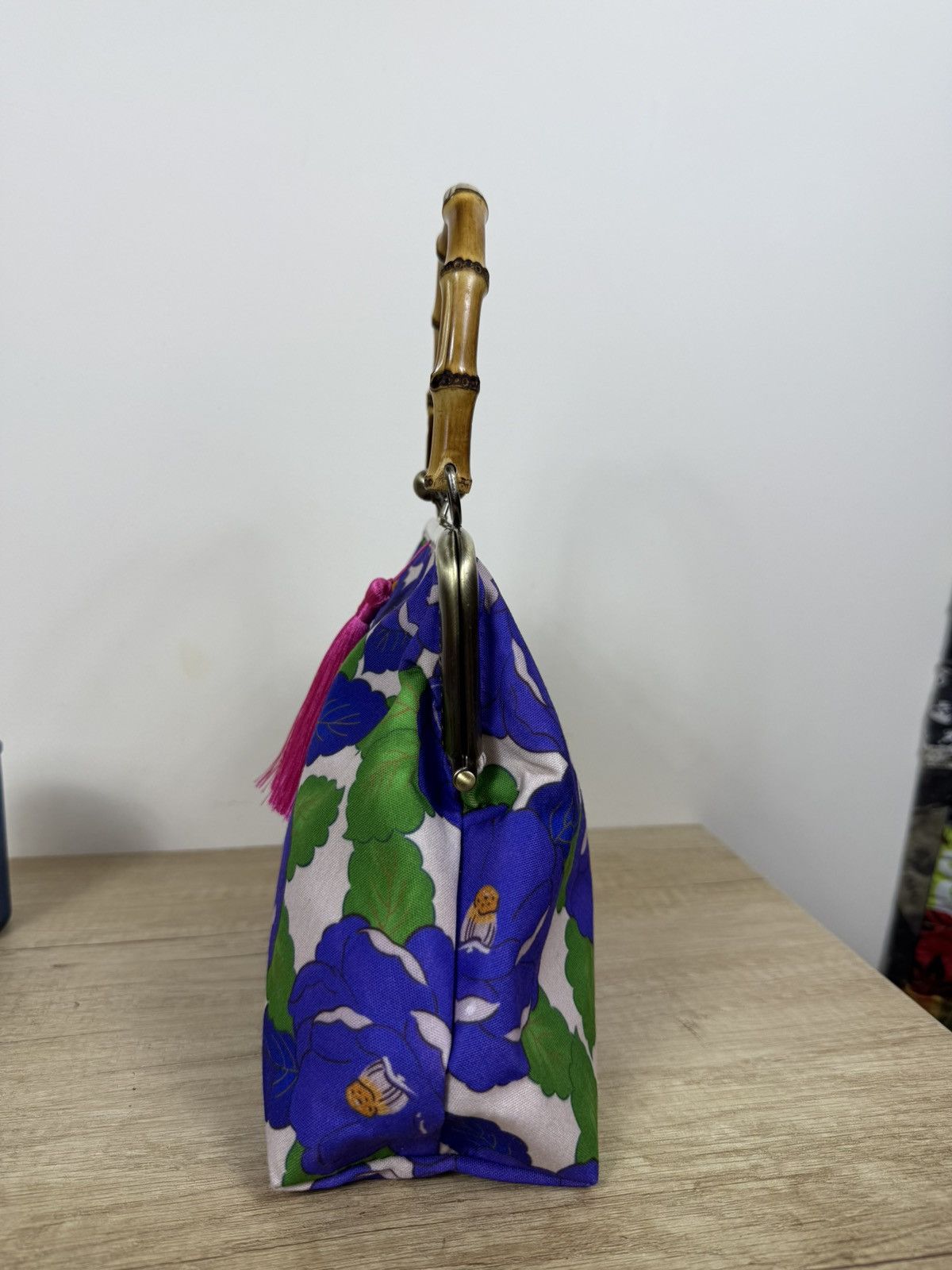 Other Vintage Handbag Bamboo Handle Kiss Lock Purse One of One Size ONE SIZE - 2 Thumbnail