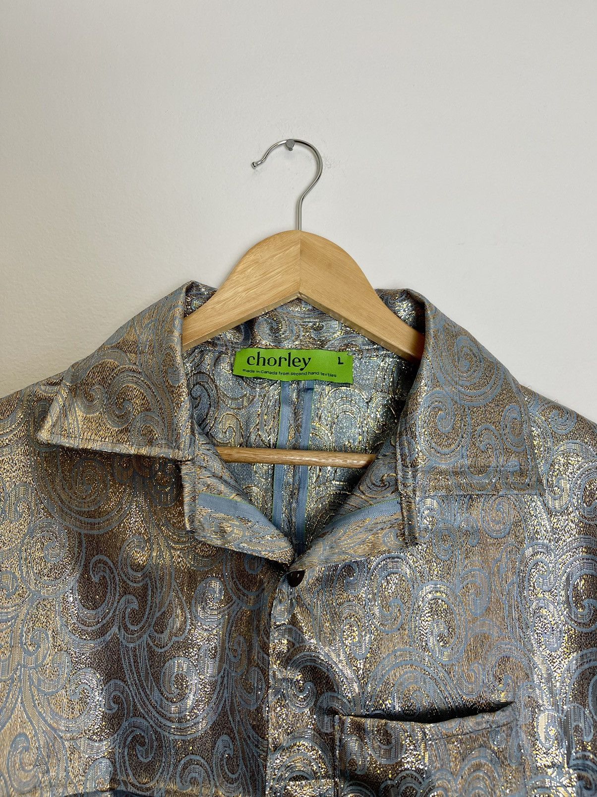 Chorley Handmade glitter paisley camp collar bowling shirt selvedge Size US L / EU 52-54 / 3 - 4 Thumbnail