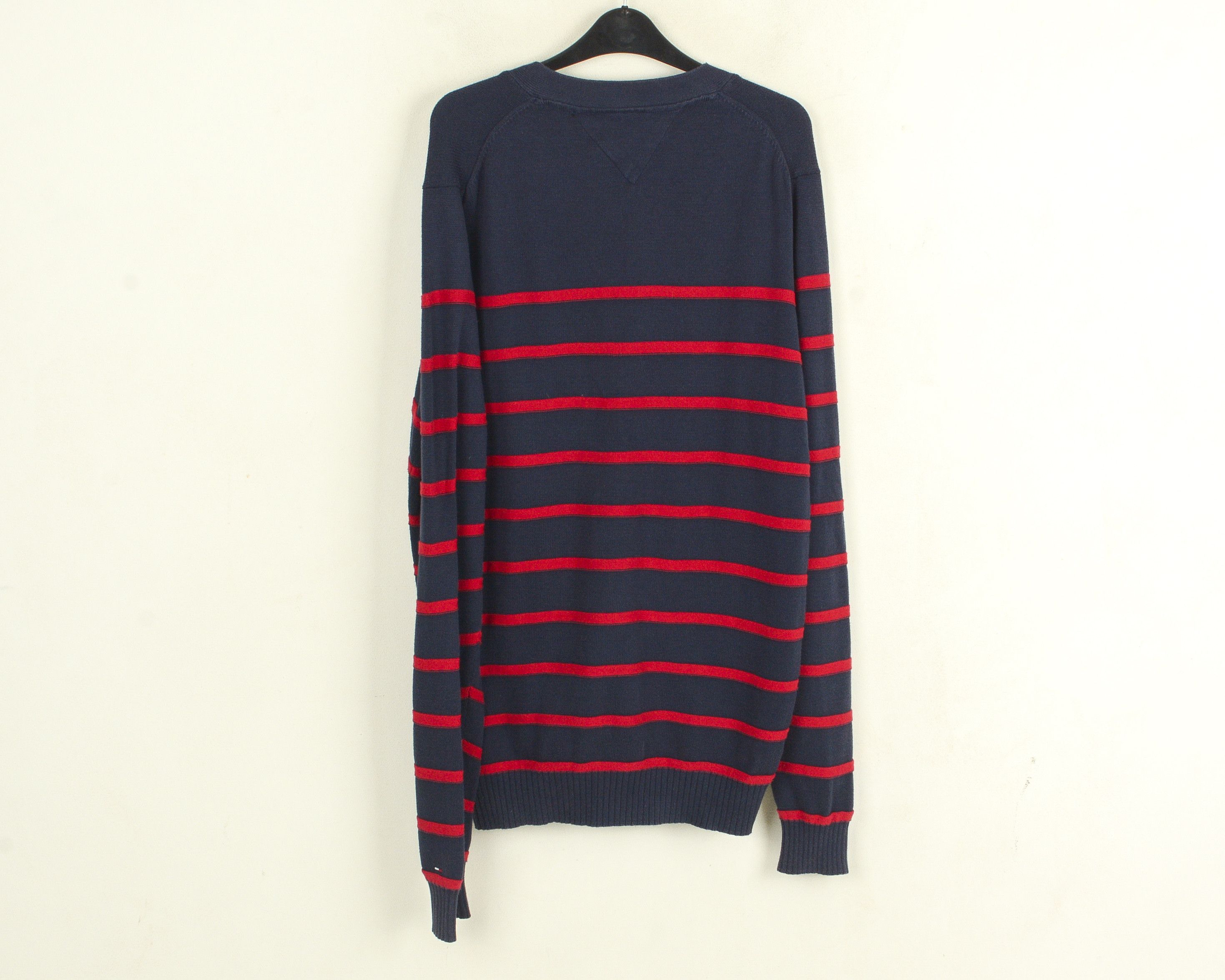 Tommy Hilfiger Denim Men L Striped Jumper Sweater Jacket Tommy Cotton navy Size US L / EU 52-54 / 3 - 5 Thumbnail