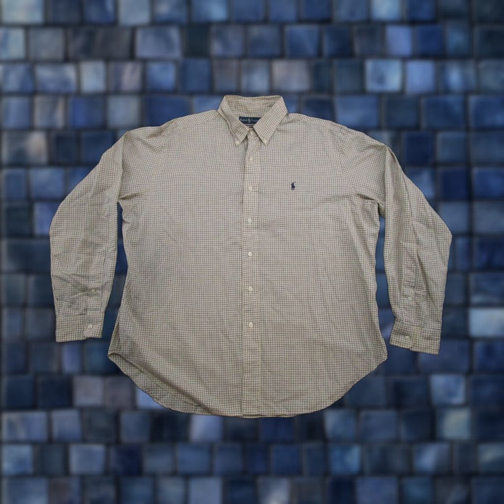Ralph Lauren Ralph Lauren Classic Fit Long Sleeve Button Up Plaid Shirt Mens XL Yellow Size US XL / EU 56 / 4 - 1 Thumbnail