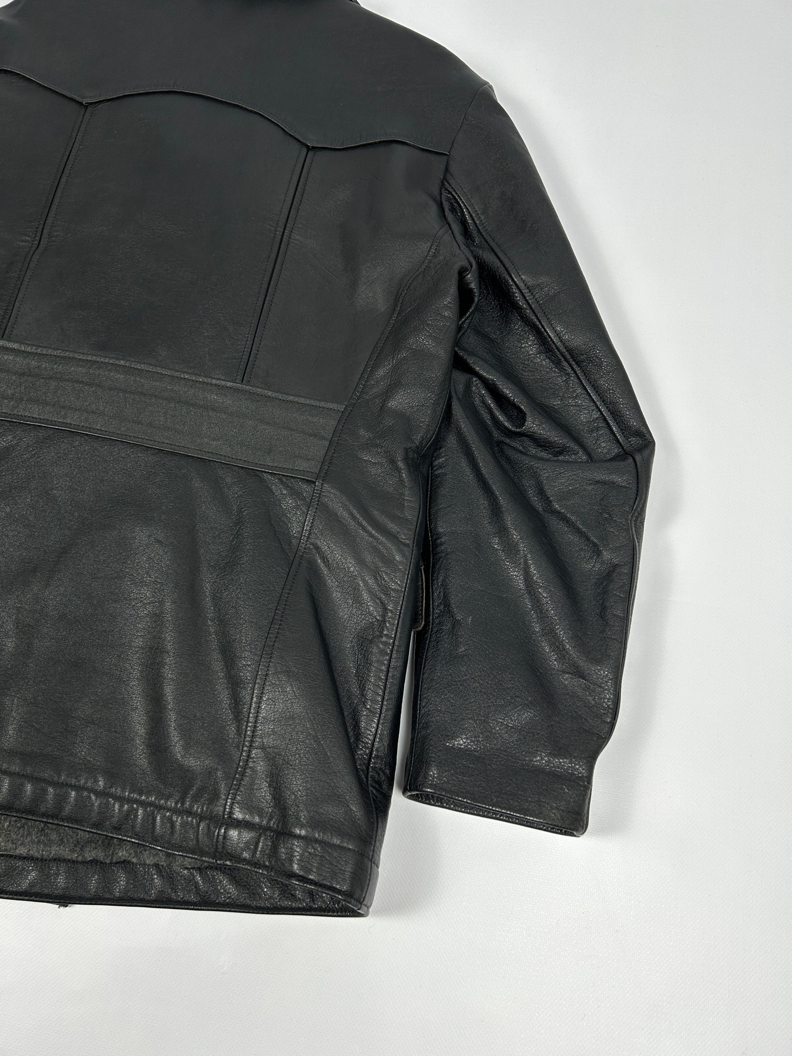Genuine Leather Vintage black leather double breasted peacoat Size US L / EU 52-54 / 3 - 11 Thumbnail