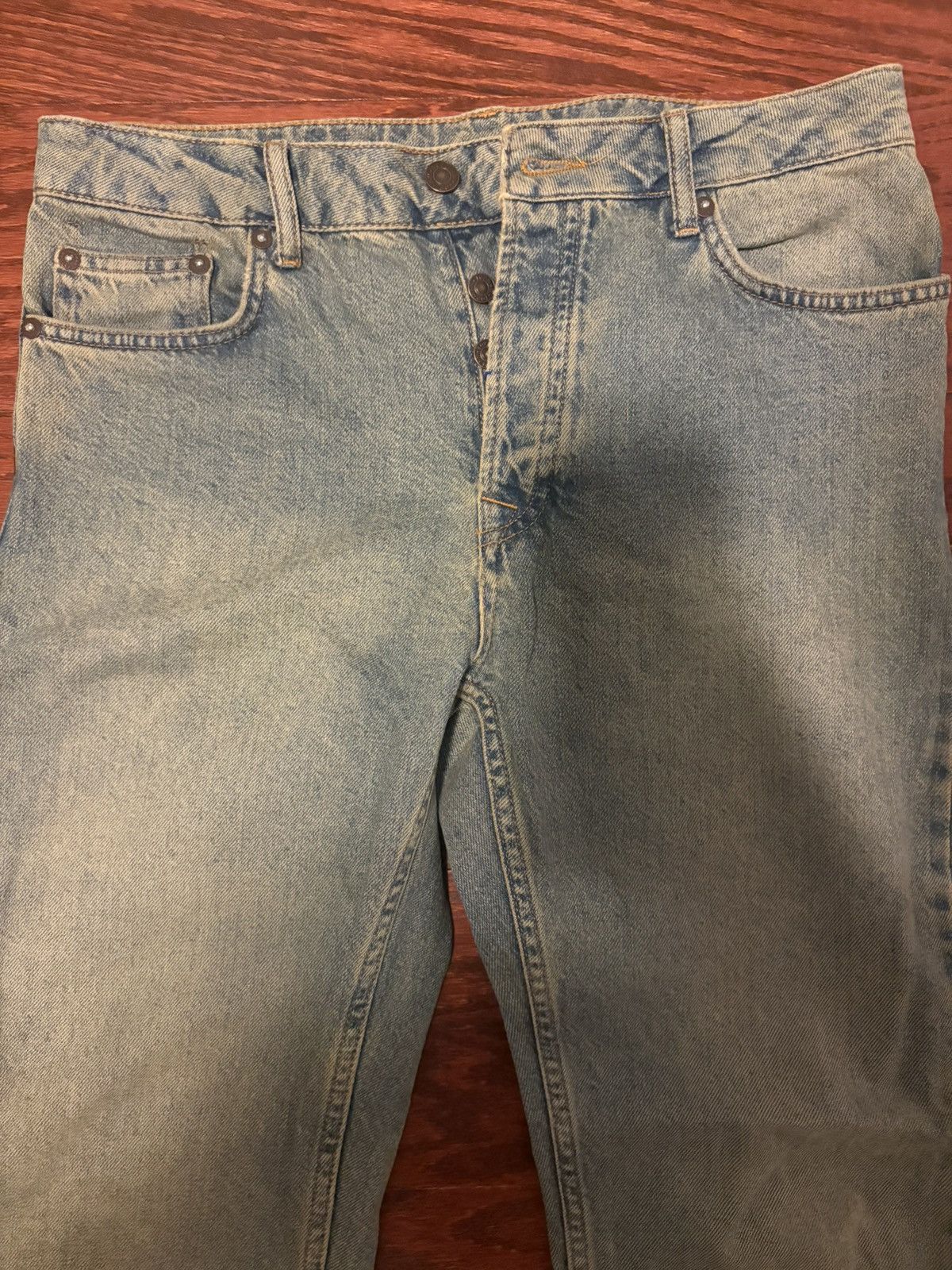 Topman TOPMAN Standard faded blue wash jeans Size US 31 - 2 Thumbnail