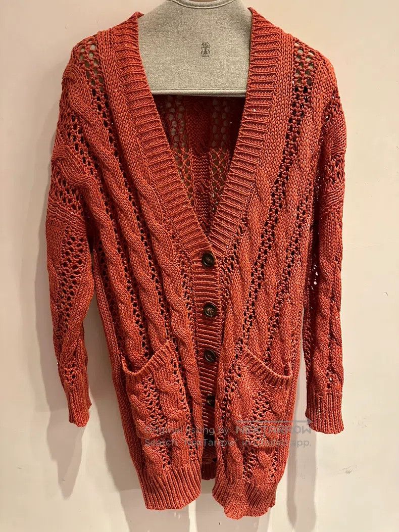 Brunello Cucinelli Brunello Cucinelli Linen Silk Sequin Cutout Cardigan Size S / US 4 / IT 40 - 5 Thumbnail