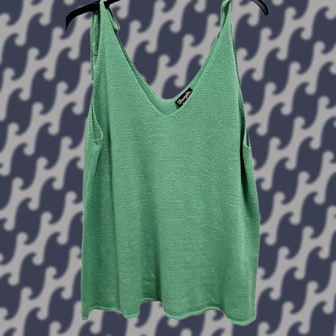 Wrangler VINTAGE Wrangler Retro Knit Tank Top Womens XL Green V-Neck Sleeveless Casual Western Cami Pullover Knit Cami Size XL / US 12-14 / IT 48-50 - 1 Thumbnail