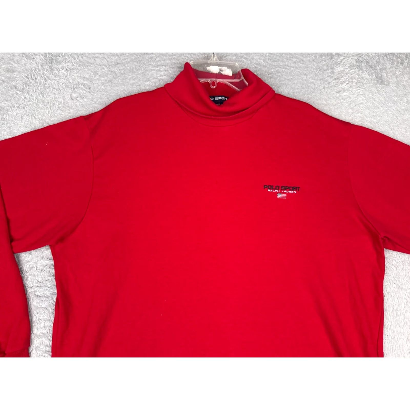 Vintage VINTAGE Polo Sport Ralph Lauren Shirt Men XL Red Turtleneck Long Sleeve Cotton Knit Embroidered Logo 1990s Designer Sports Classic All Seasons Mens Size US XL / EU 56 / 4 - 4 Thumbnail