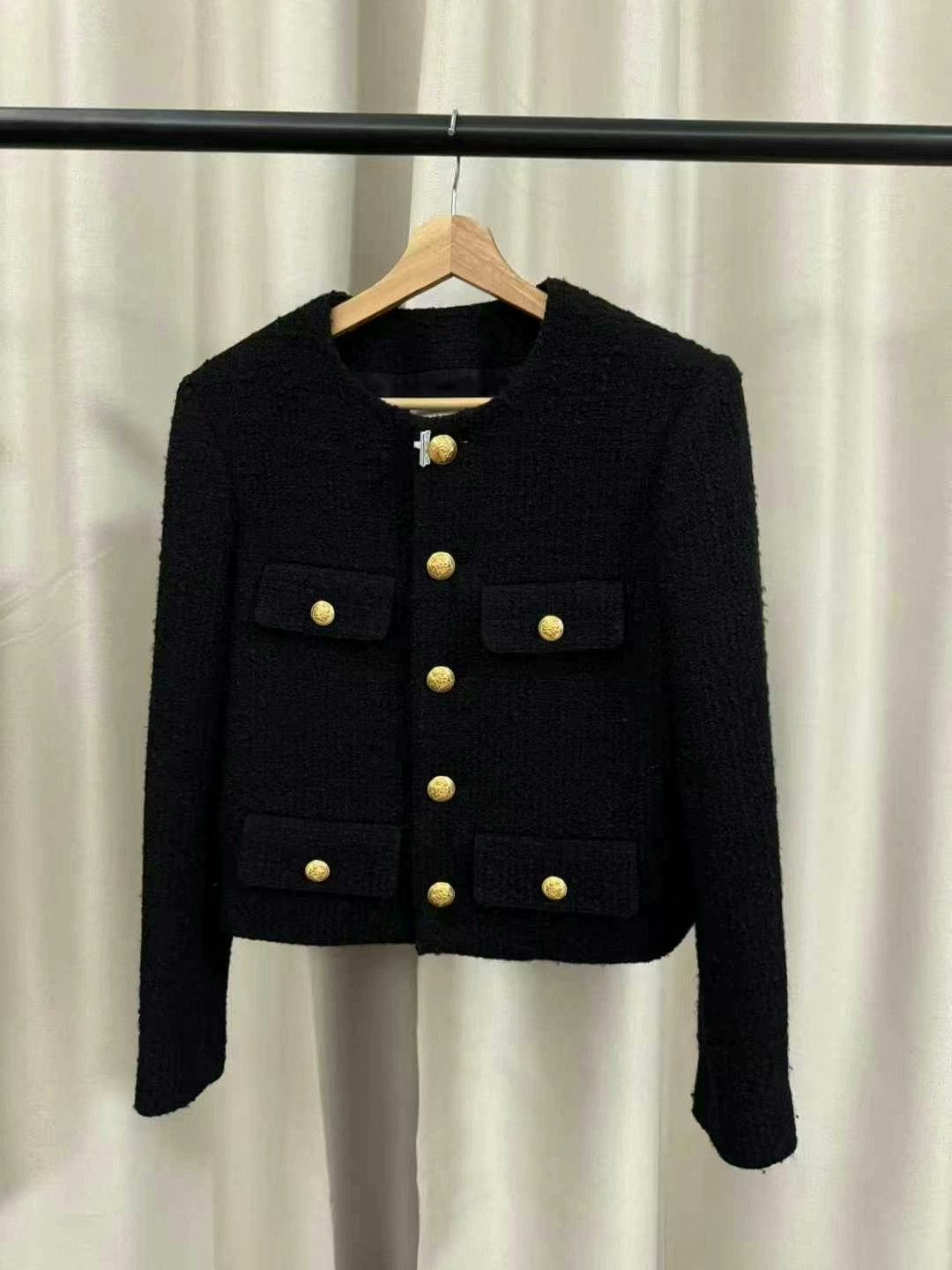 Celine celine black jacket with gold buttons Size S / US 4 / IT 40 - 1 Thumbnail