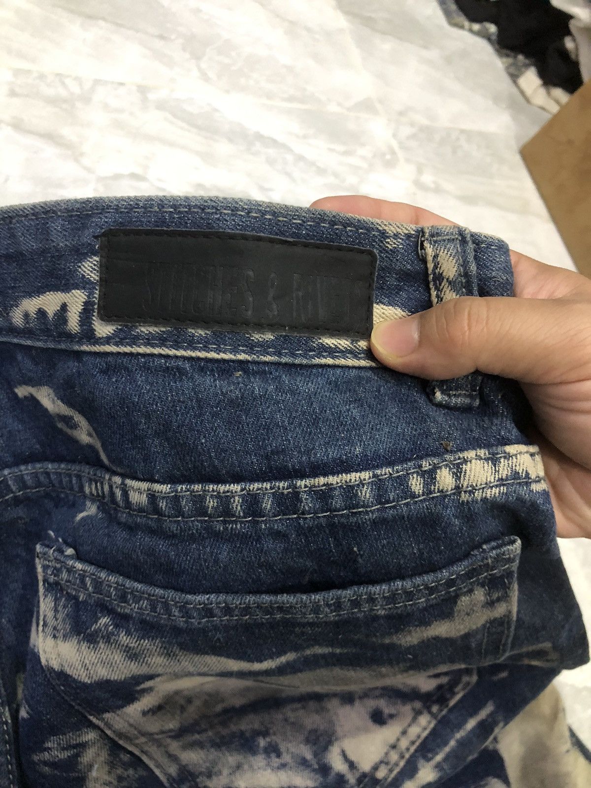Japanese Brand × Stitch's Jeans Stitches & Rivets Destroyed Denim Jean Shorts Size US 36 / EU 52 - 10 Thumbnail