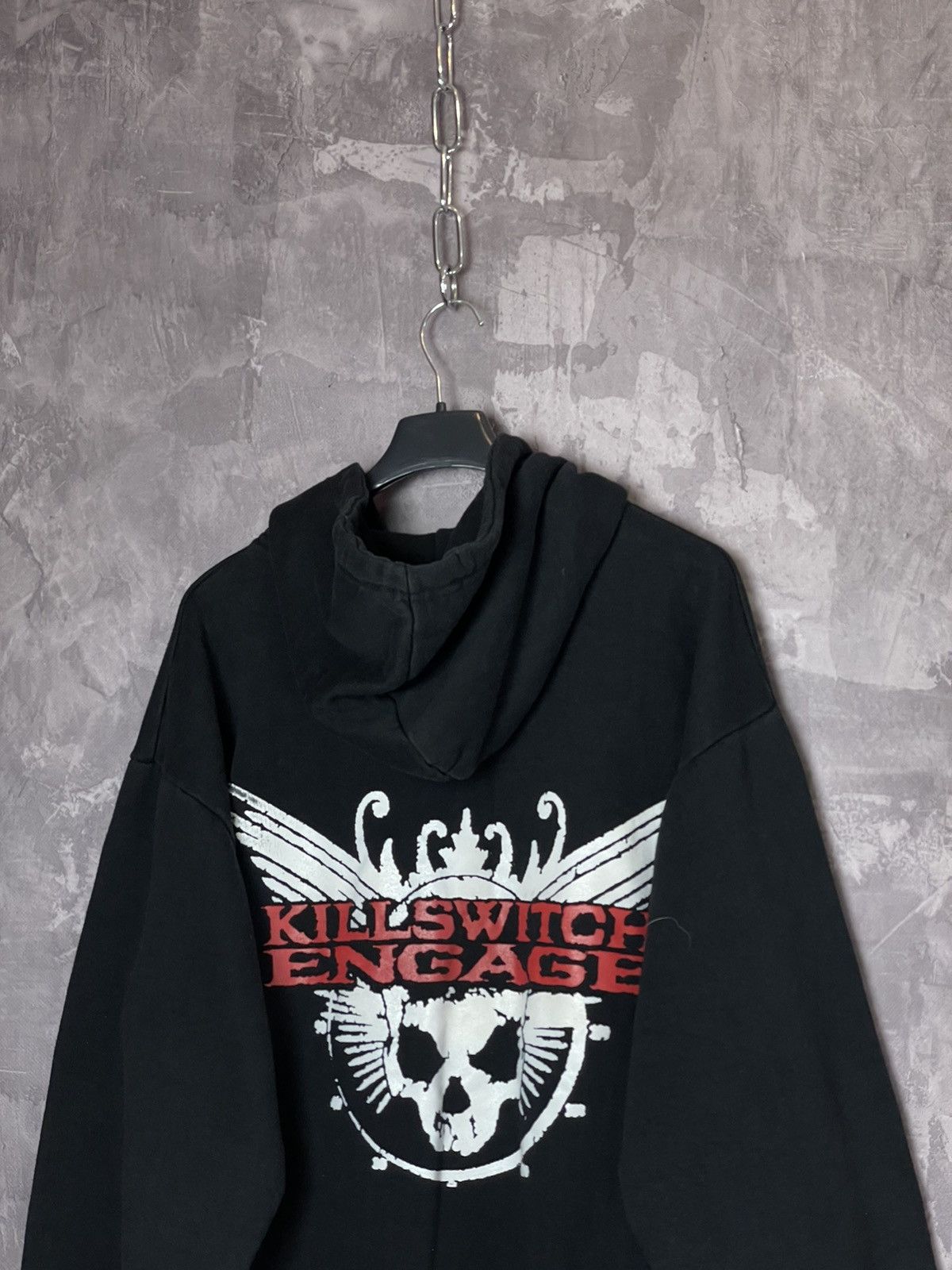 Band Tees × Vintage Crazy Vintage Y2K Killswitch Engage Skull Zip Up Hoodie Rare Size US L / EU 52-54 / 3 - 9 Thumbnail