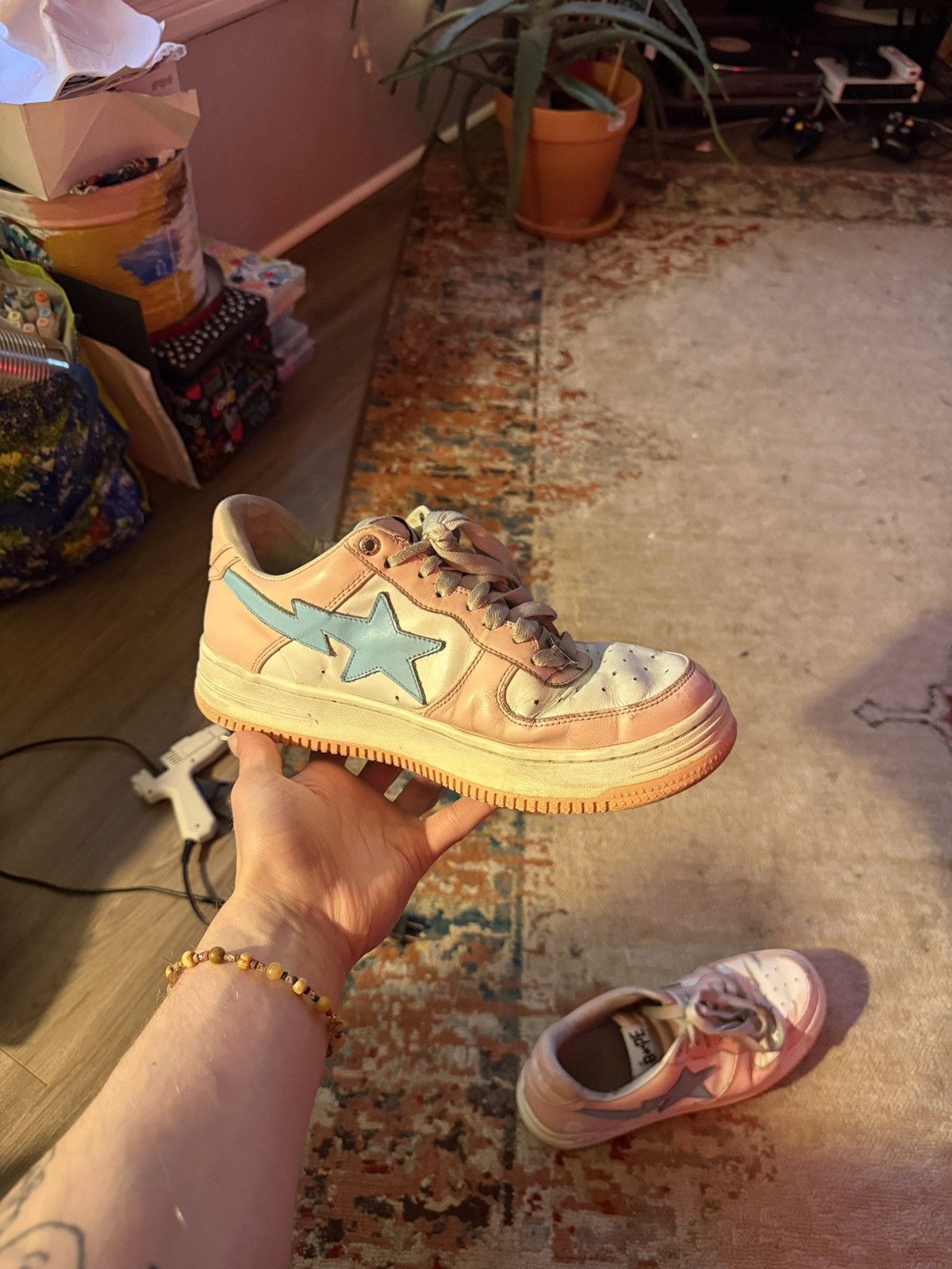 Bape Pink Pastel Bapestas Size US 10 / EU 43 - 1 Thumbnail