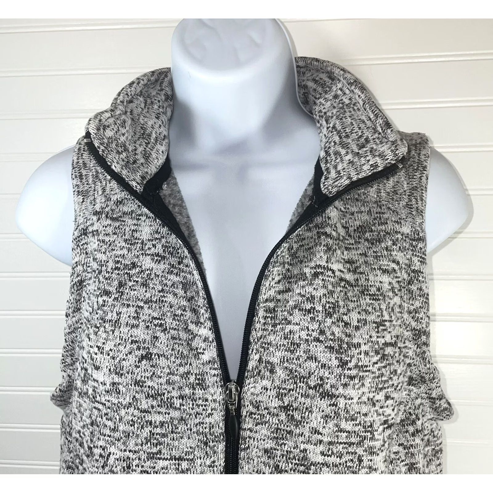 Vintage Exertek Women’s Small Vest Full Zip Heather Gray - Polyester Fleece Jacket Size S / US 4 / IT 40 - 4 Thumbnail