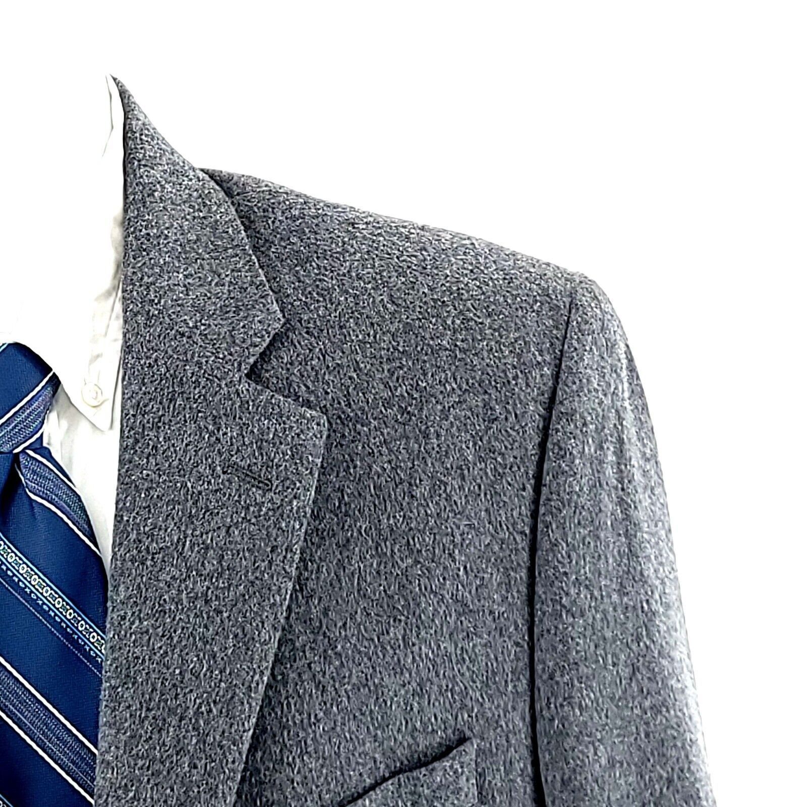 Jos. A. Bank Jos A Bank Flannel Wool Cashmere Gray 2 Button Sport Coat 42 Size 42S - 2 Thumbnail