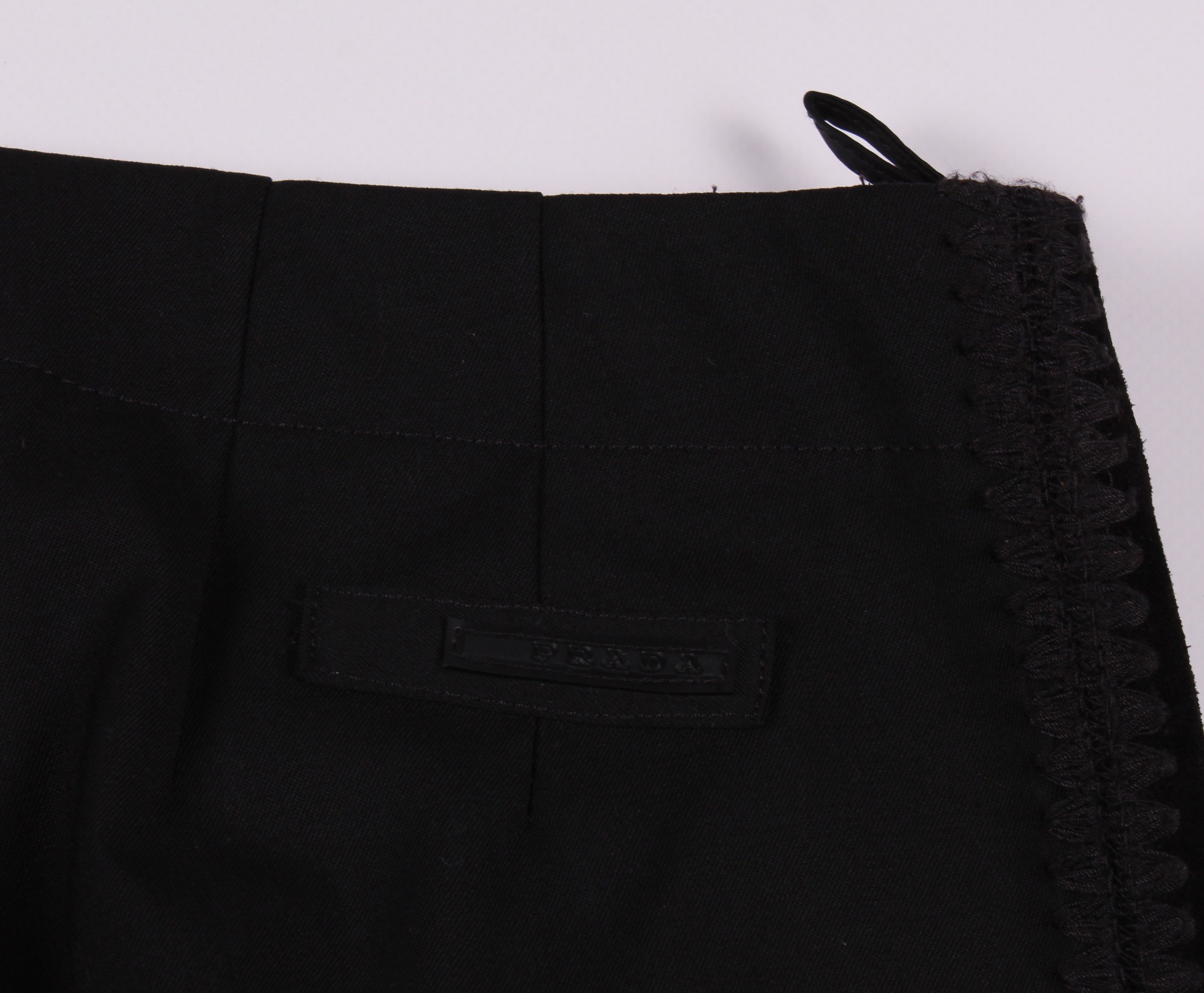 Prada Prada Black Tab Wool Leather Trousers Pants Size 32" / US 10 / IT 46 - 8 Thumbnail