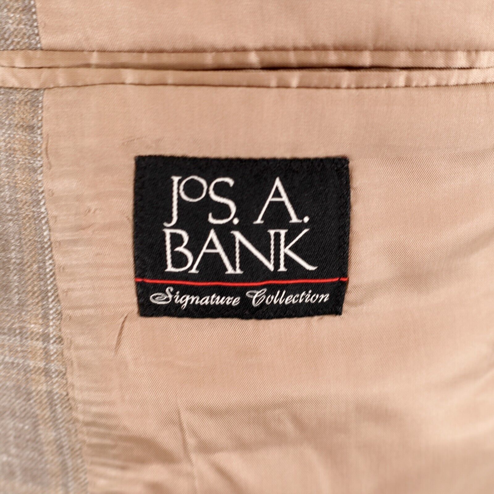 Jos. A. Bank Jos A Bank Signature Wool Silk Linen Beige Tan Plaid 2 Butto Size 40L - 8 Thumbnail