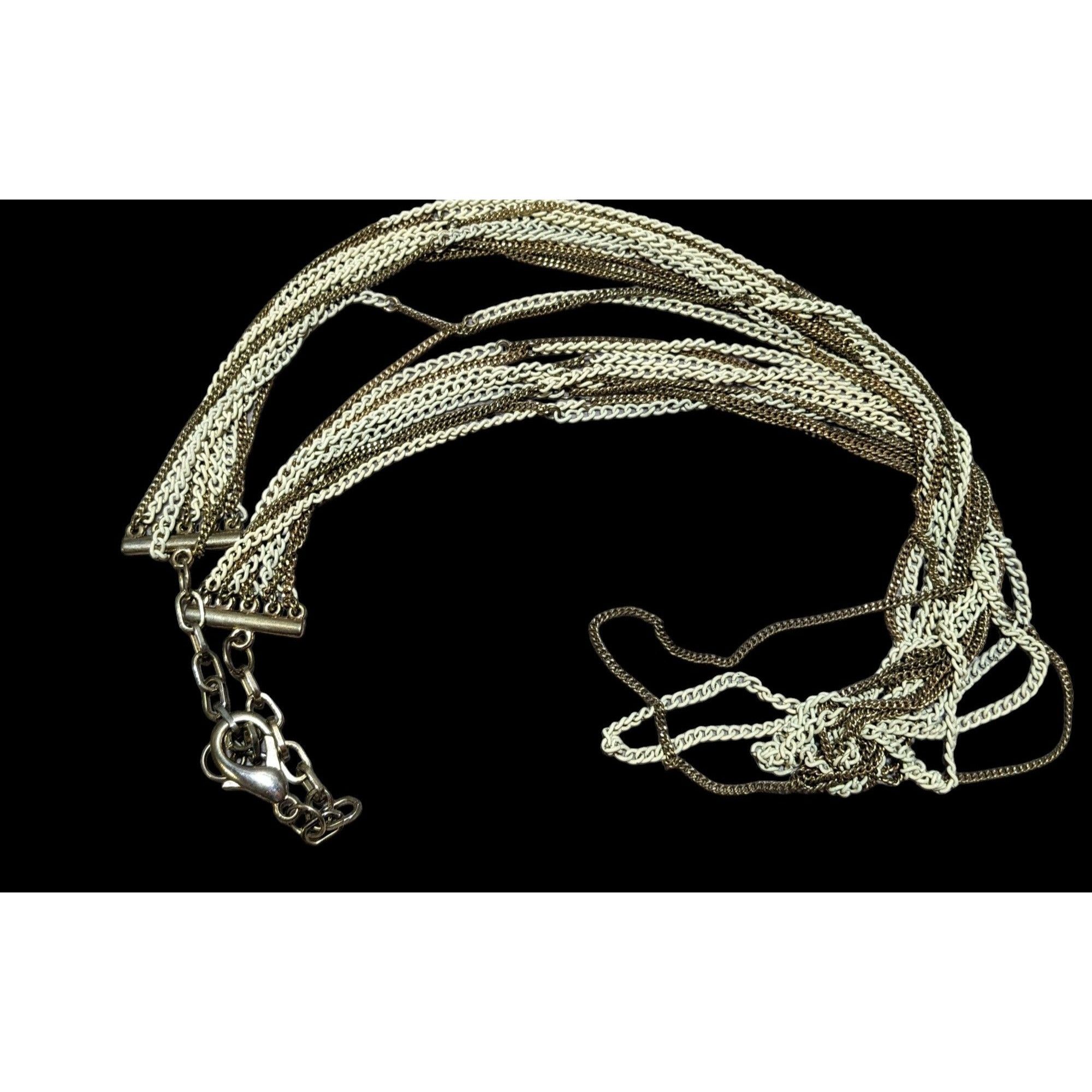 Other Gold And White Multilayer Chain Necklace Size ONE SIZE - 4 Thumbnail