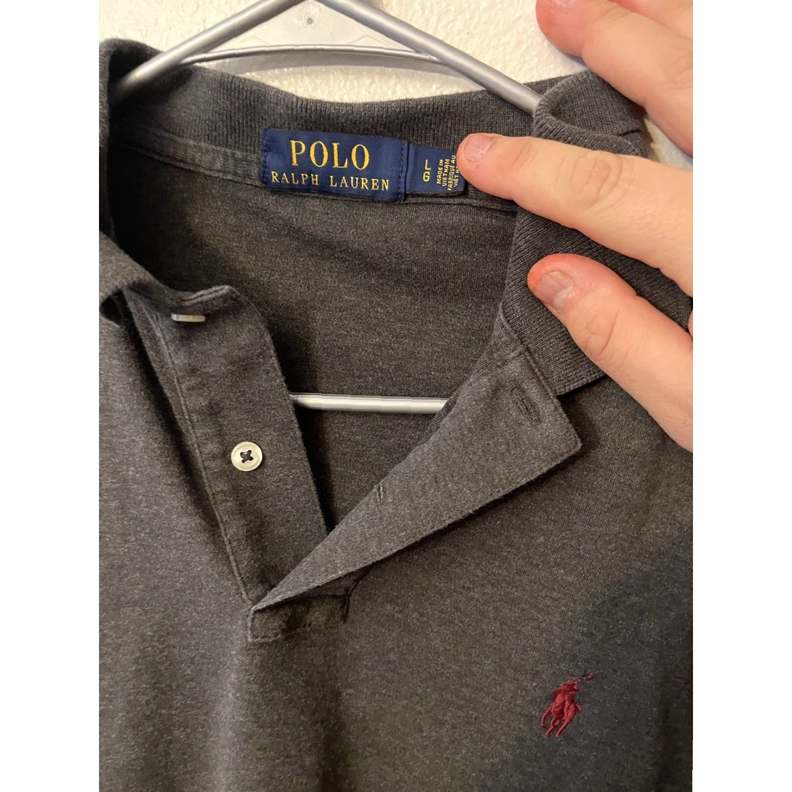 Polo Ralph Lauren VINTAGE Polo Ralph Lauren Polo Shirt Gray Pony Mens Large Classic Fit Size US L / EU 52-54 / 3 - 2 Thumbnail