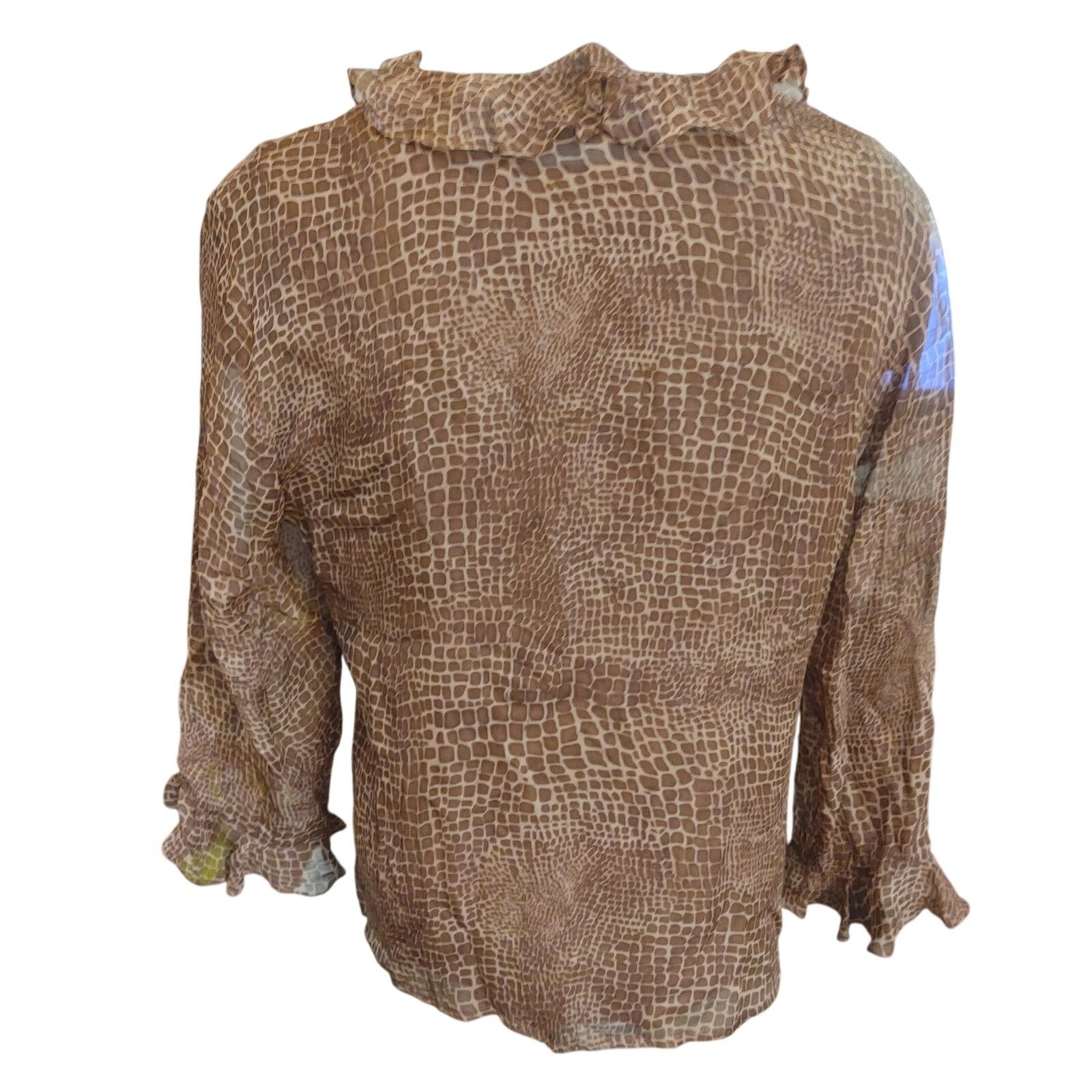 Other New York City Design Co Women's L Brown Animal Print Blouse Size L / US 10 / IT 46 - 2 Thumbnail