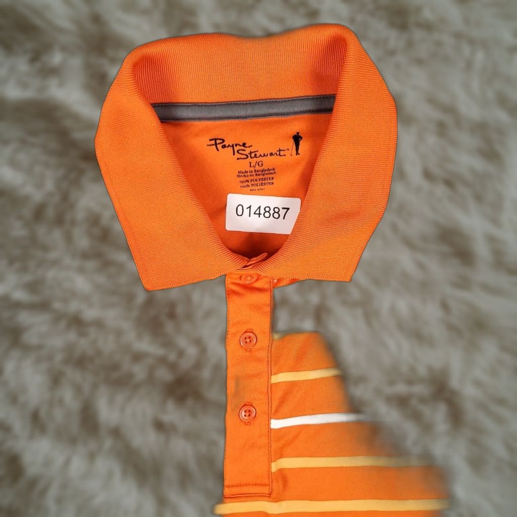 Vintage Payne Stewart Polo Shirt Mens L Orange Striped Golf Casual Short Sleeve Polo Shirt Mens L Orange Striped Golf Casual Short Sleeve Size US L / EU 52-54 / 3 - 1 Thumbnail