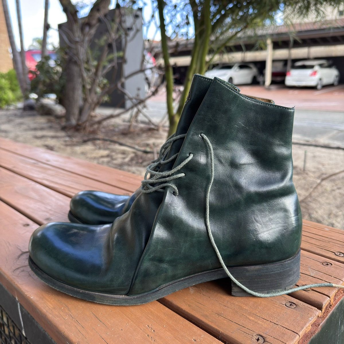 Ma+ M.a+ Dark Green Cow Leather Boots – Size 42 Size US 9 / EU 42 - 5 Thumbnail