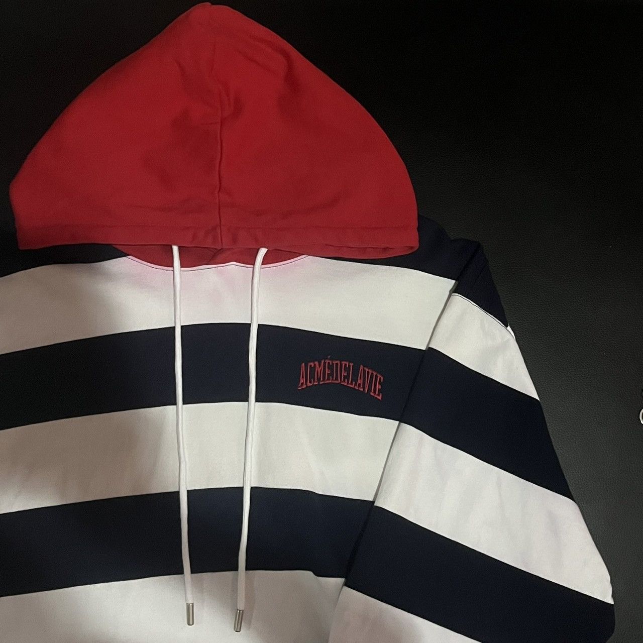 acme de la vie acmé de la vie STRIPE ARCH LOGO HOODIE NAVY Size US L / EU 52-54 / 3 - 11 Thumbnail