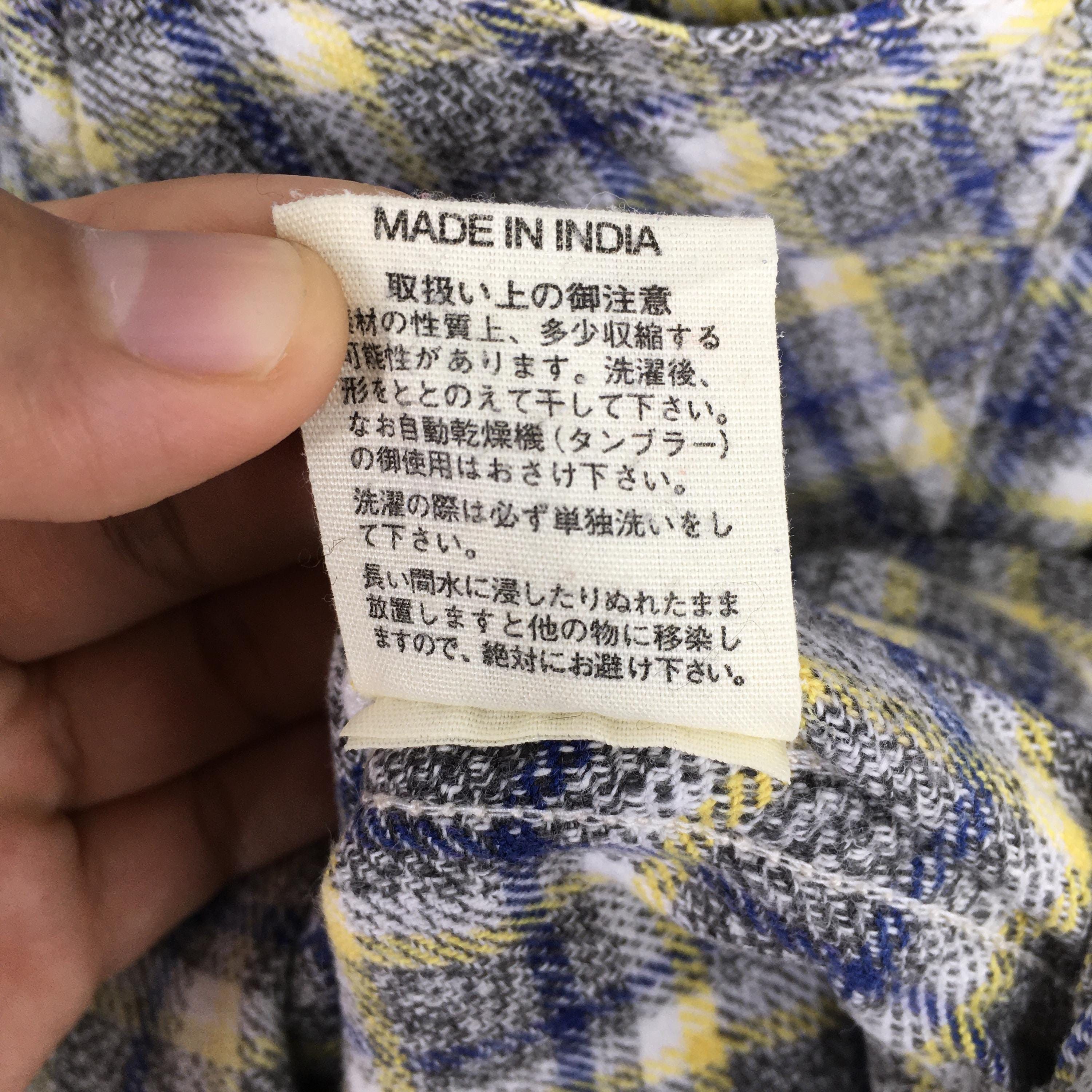 45rpm × HOLLYWOOD RANCH MARKET × Japanese Brand Vintage 90's 45rpm Japan Checkered Shirt Medium Size US M / EU 48-50 / 2 - 7 Thumbnail