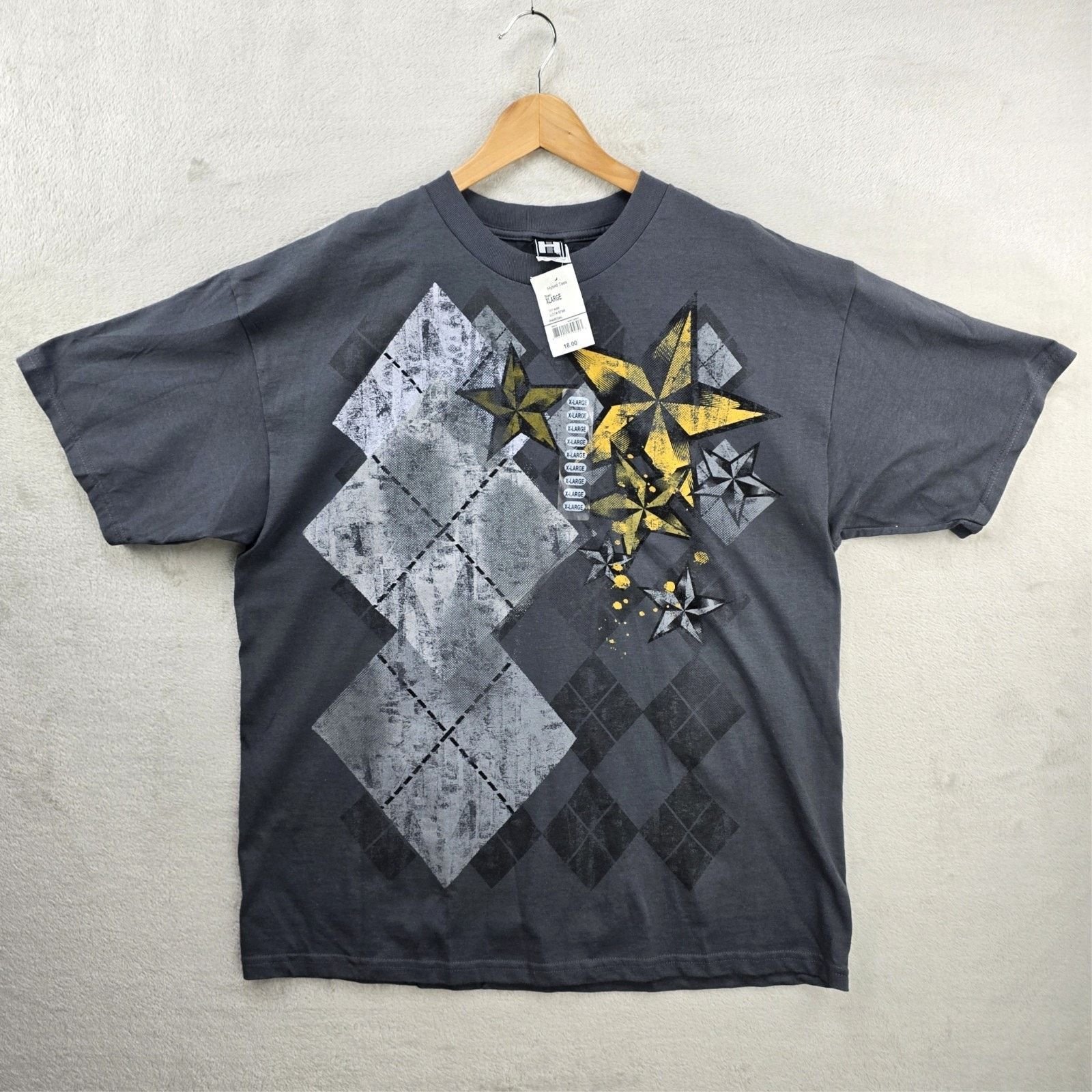 Other Vtg Y2K Hybrid Tee Shirt XL Stars Argyle Pinkman Grunge Size US XL / EU 56 / 4 - 1 Thumbnail