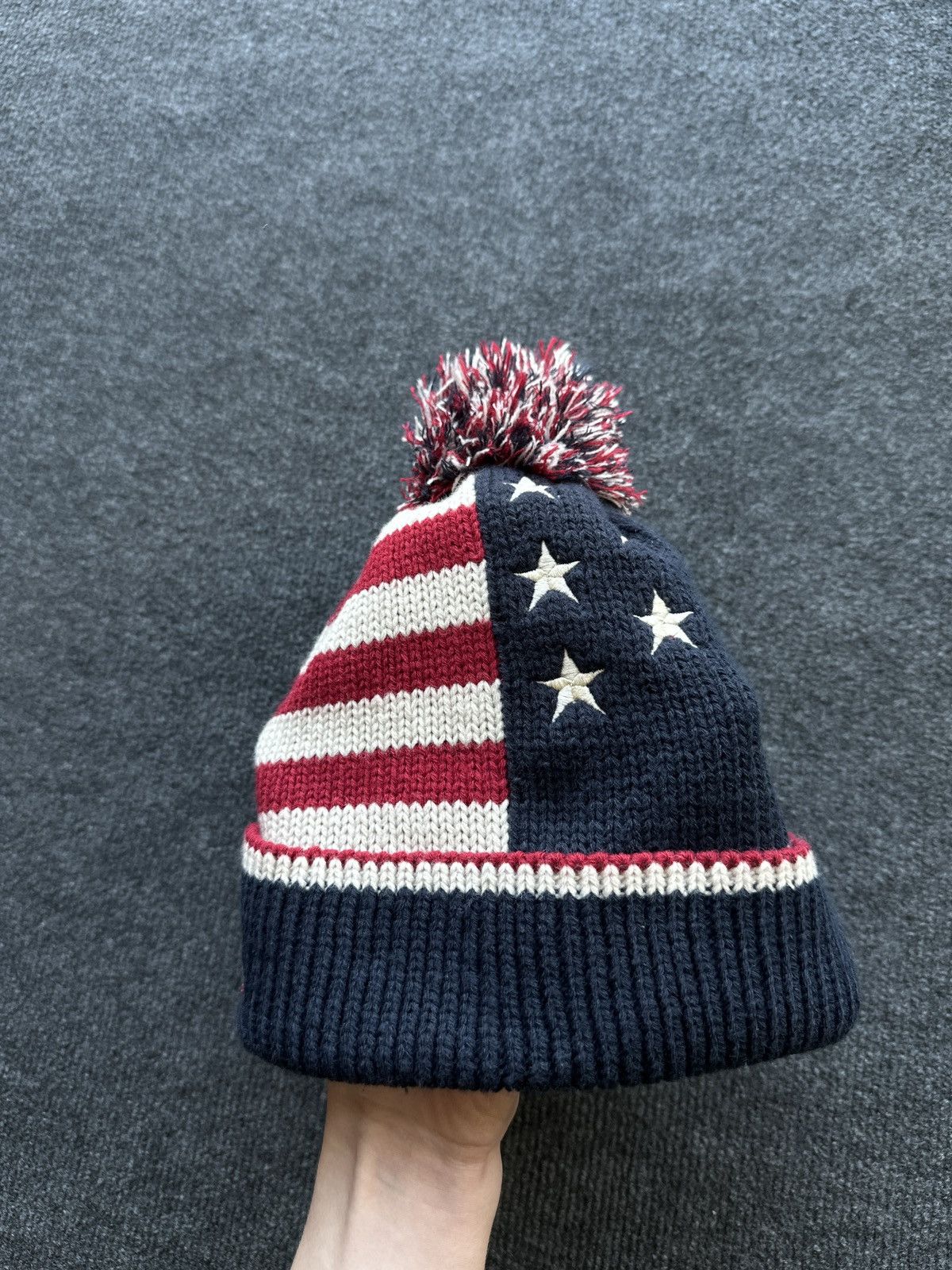 Other 🚨 VNTG USA FLAG LOGO KNITTED HAT BEANIE UNITED STATES Size ONE SIZE - 4 Thumbnail