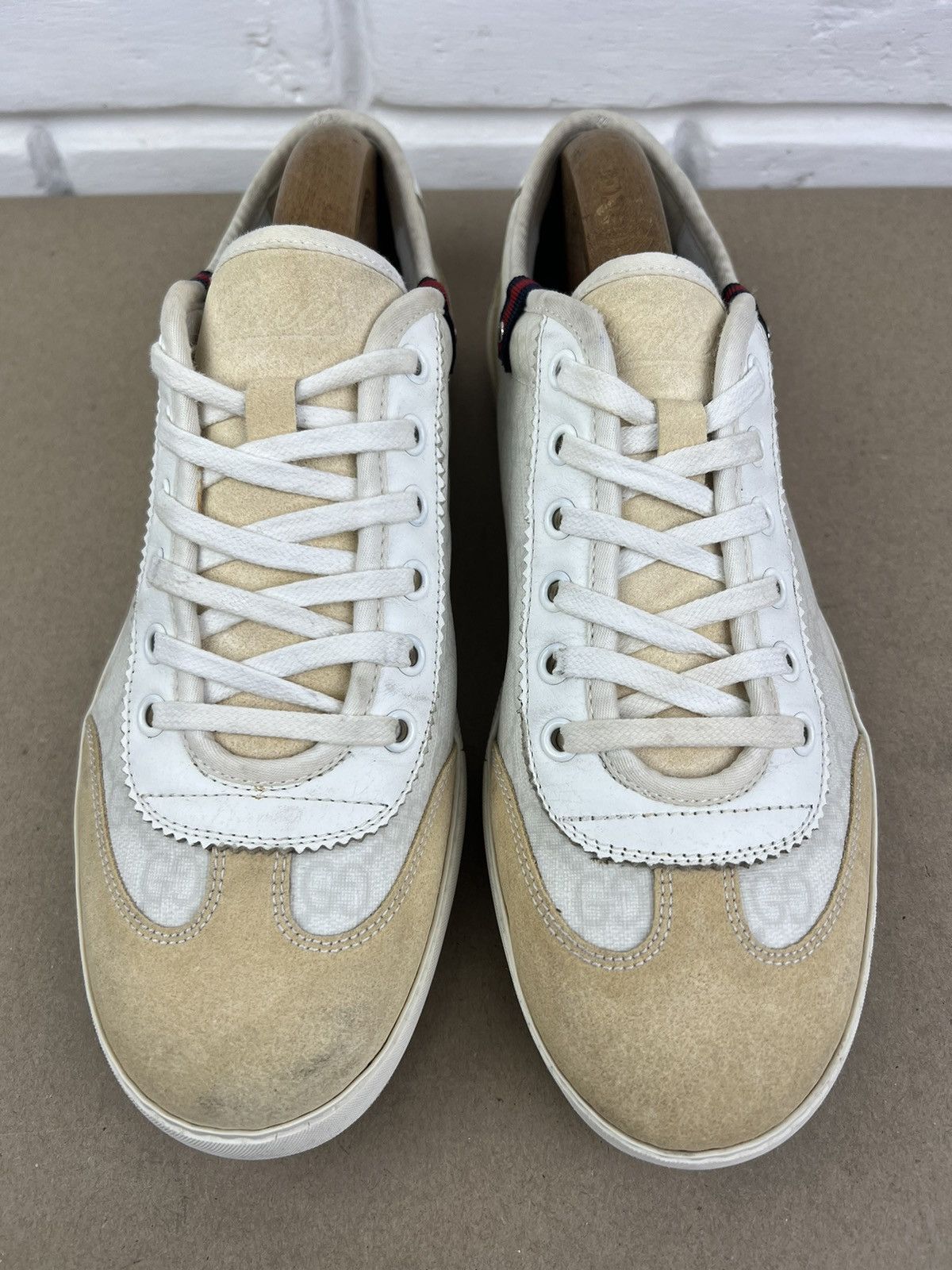Gucci GUCCI Sneakers Suede Shoes GG Monogram Supreme Canvas White Size US 7.5 / EU 40-41 - 7 Thumbnail