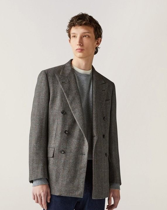 Loro Piana o1w1db10824 Milano Cashmere Jacket in Grey Size US XL / EU 56 / 4 - 4 Thumbnail