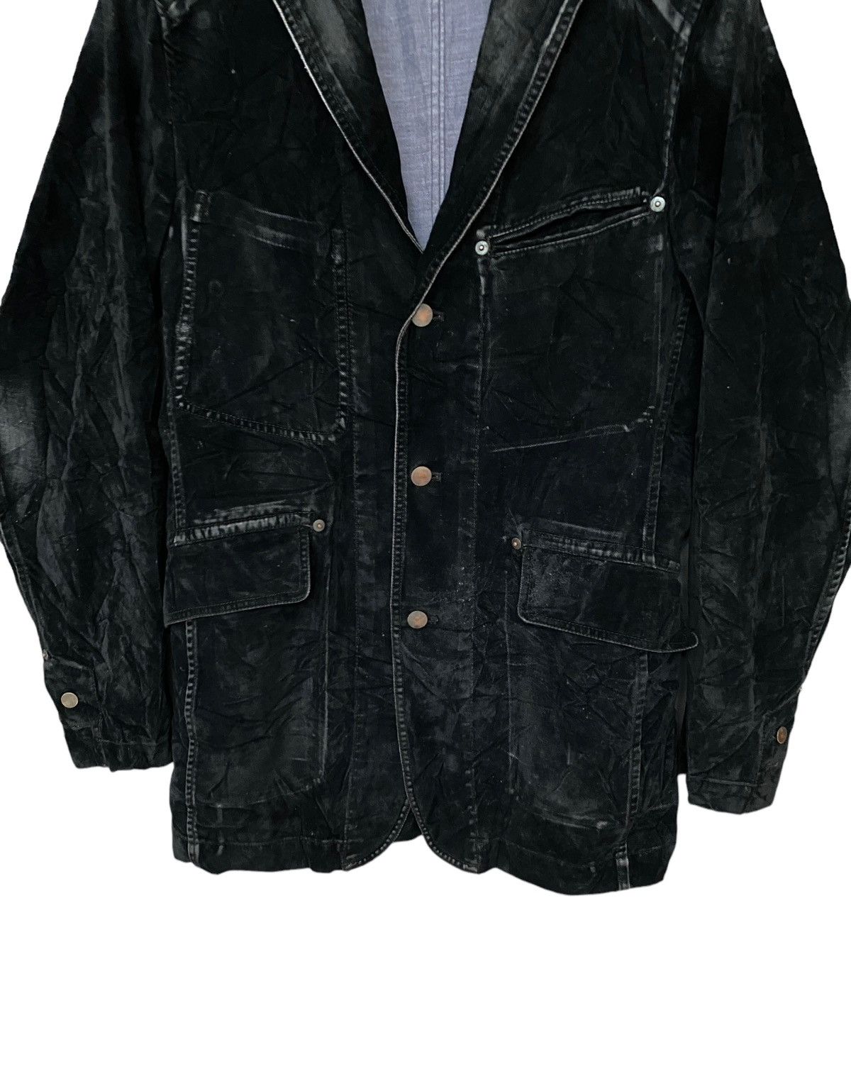 Vintage Vintage Japanese Brand Tete Homme Velvet Jacket 2000s Size US S / EU 44-46 / 1 - 5 Thumbnail