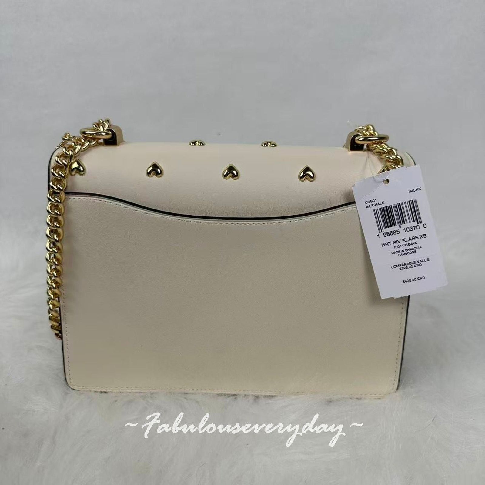 Coach Coach Klare Crossbody Bag Heart Rivets In Leather/Gold/Chalk Size ONE SIZE - 3 Thumbnail