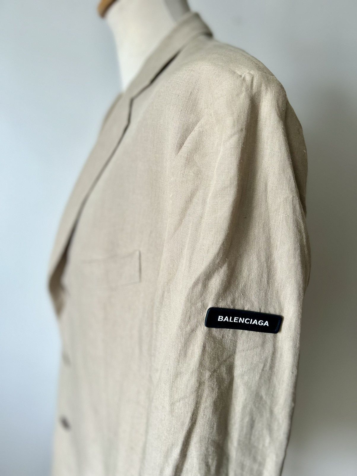 Balenciaga BALENCIAGA SS18 OVERSIZED WEIGHTED LINEN BLAZER JACKET 2018 Size US XS / EU 42 / 0 - 6 Thumbnail