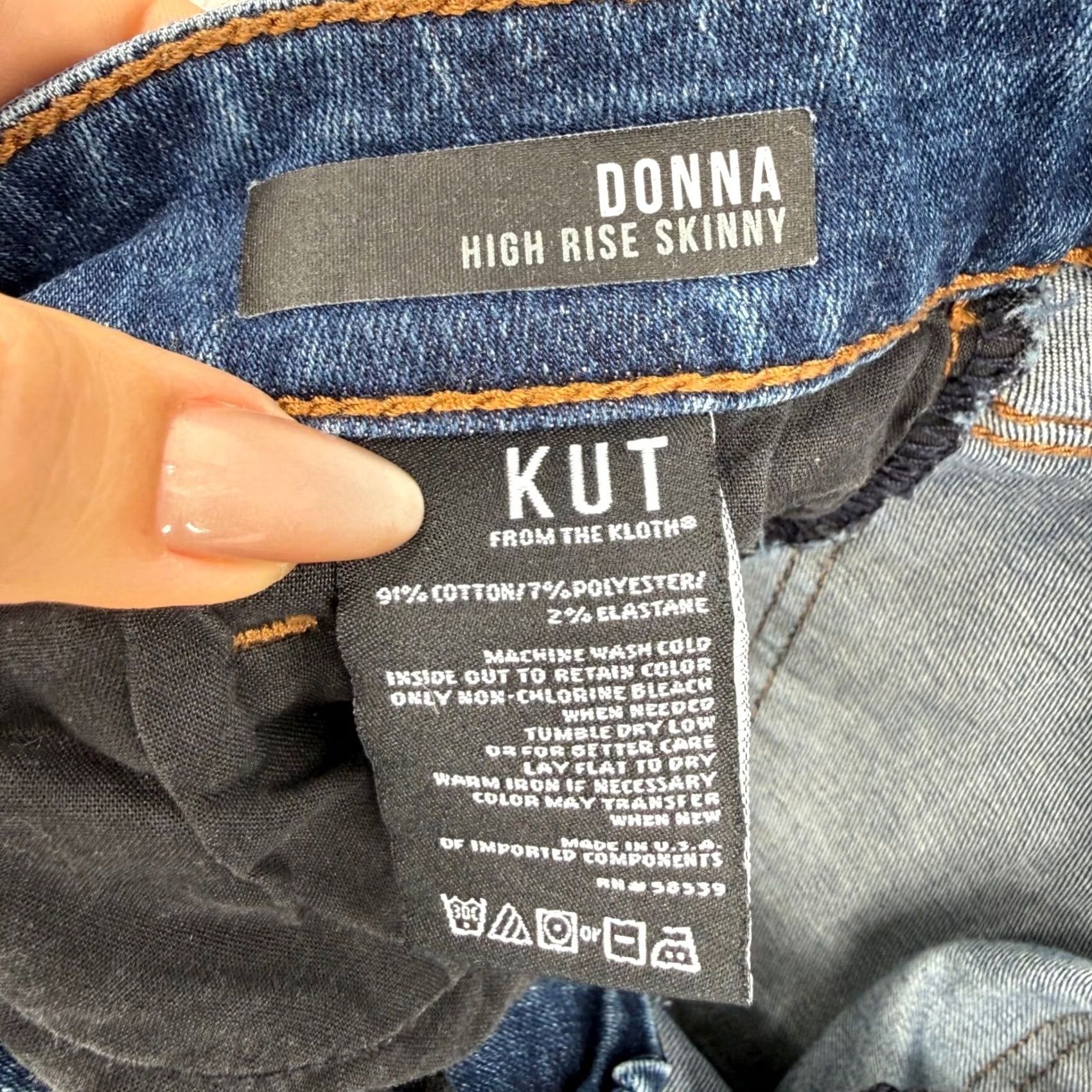 Vintage Kut from the Kloth Donna High Rise Skinny Jeans Dark Wash Blue Denim Size 2 Size 26" / US 2 / IT 38 - 6 Thumbnail