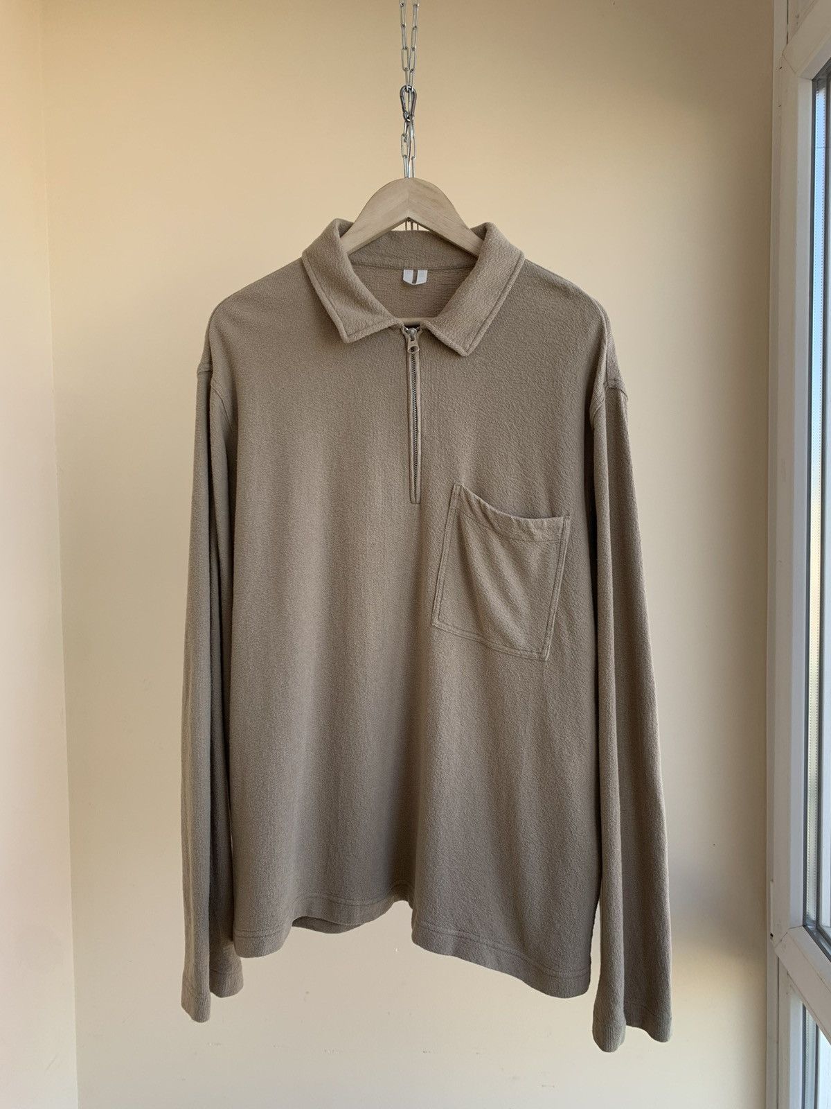 Arket Arket Boucle Yarn Half Zip Collar Pullover Sweatshirt Beige Size US XL / EU 56 / 4 - 1 Thumbnail