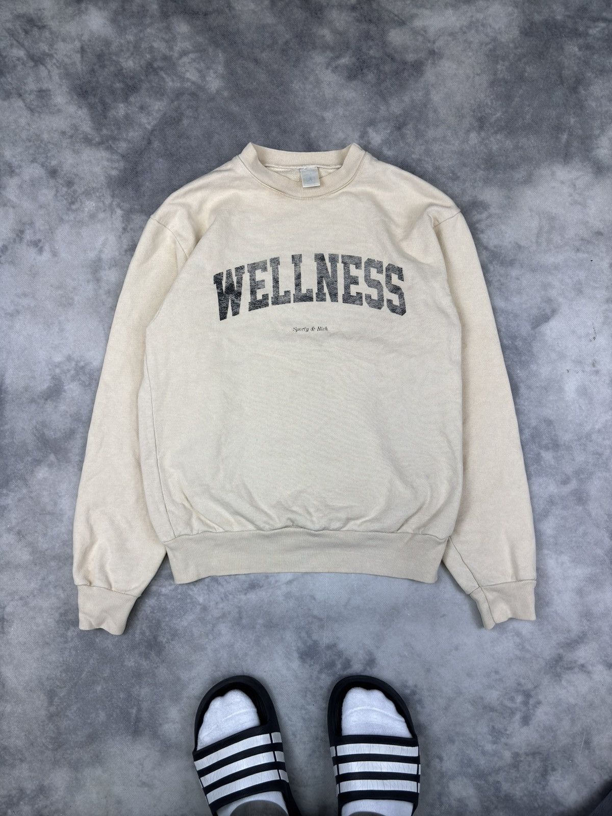 Designer Sporty & rich Wellness beige crewneck sweatshirt old money Size US XS / EU 42 / 0 - 1 Thumbnail