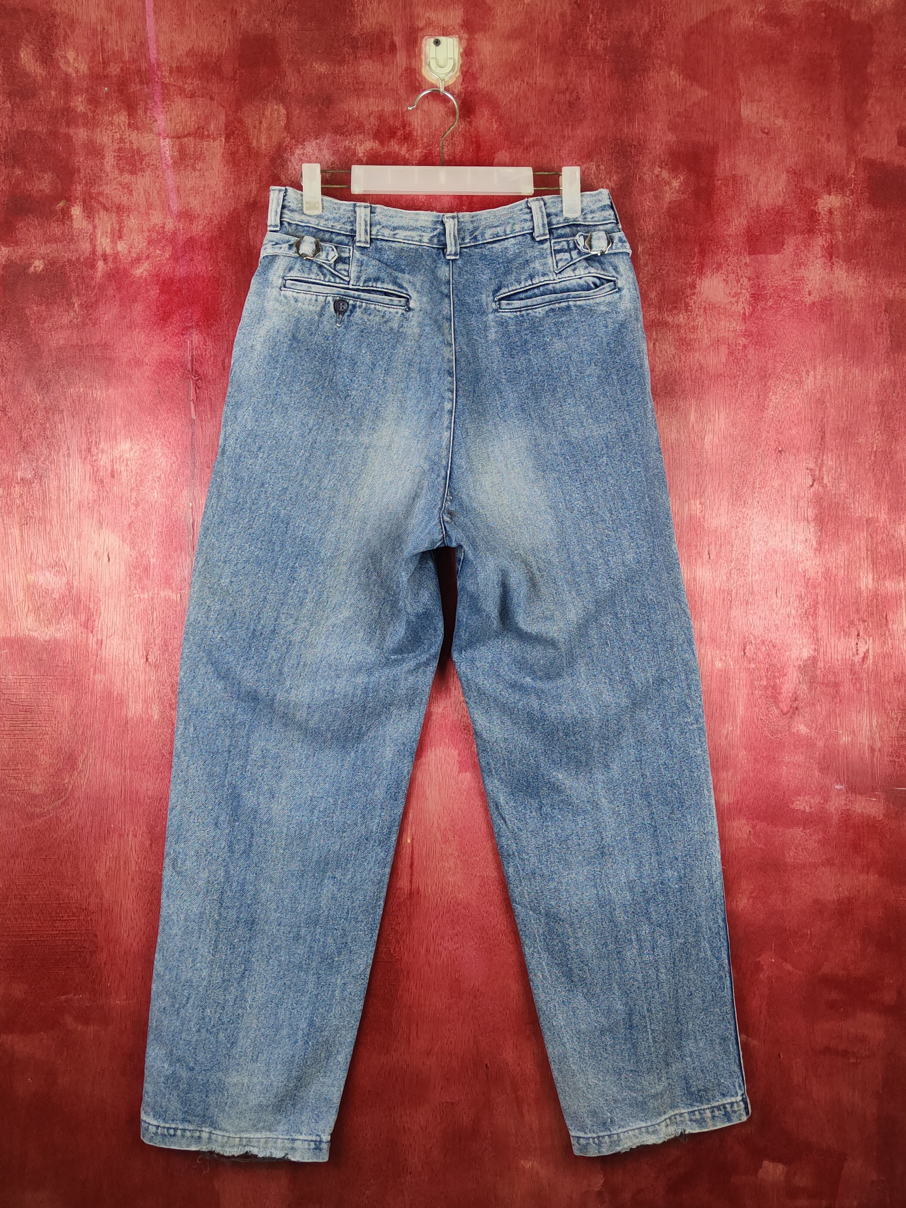 Japanese Brand Wolvo Blue Distressed Ripped vintage Jeans #S1651 Size US 30 / EU 46 - 7 Thumbnail