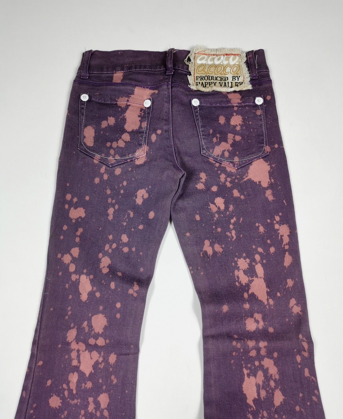 If Six Was Nine Bootcut Flare Bleach Splatter Qcoco Happy Valley Purple Jean Size US 28 / EU 44 - 6 Thumbnail