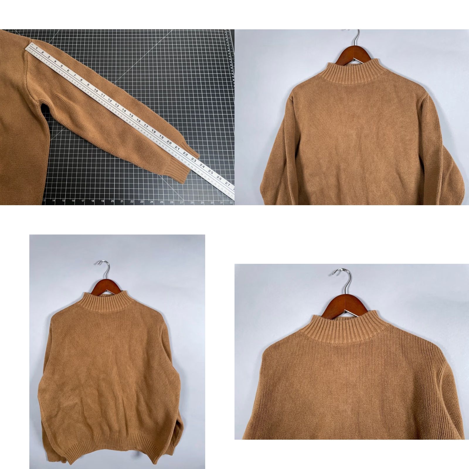 Paul James PAUL JAMES Heavyweight Cotton Mock Neck Sweater Adult XL Brown Chunky Knit Mens Size US XL / EU 56 / 4 - 8 Thumbnail