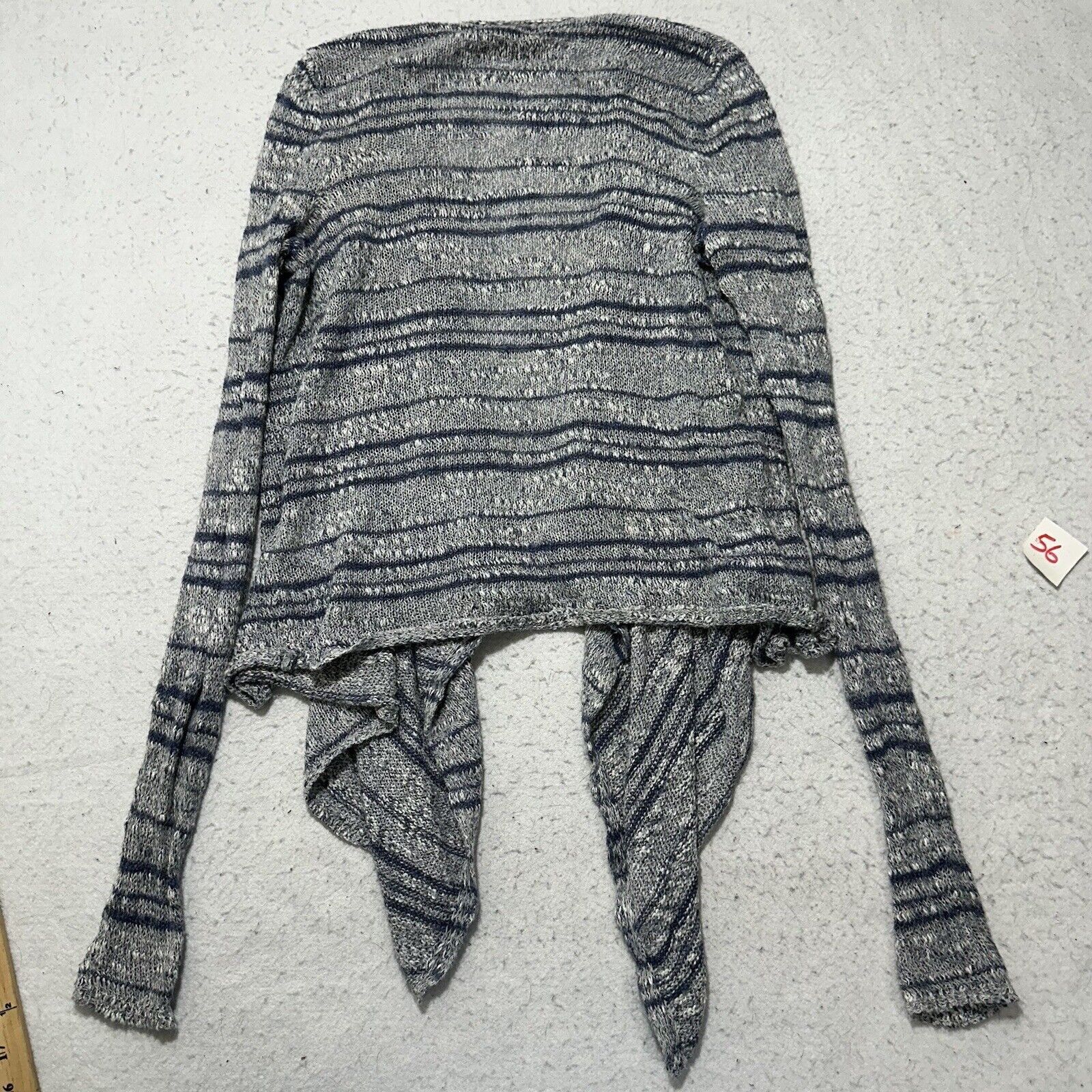 Hollister Hollister XS Waterfall Cardigan Gray Blue Striped Sweater Size XS / US 0-2 / IT 36-38 - 12 Thumbnail