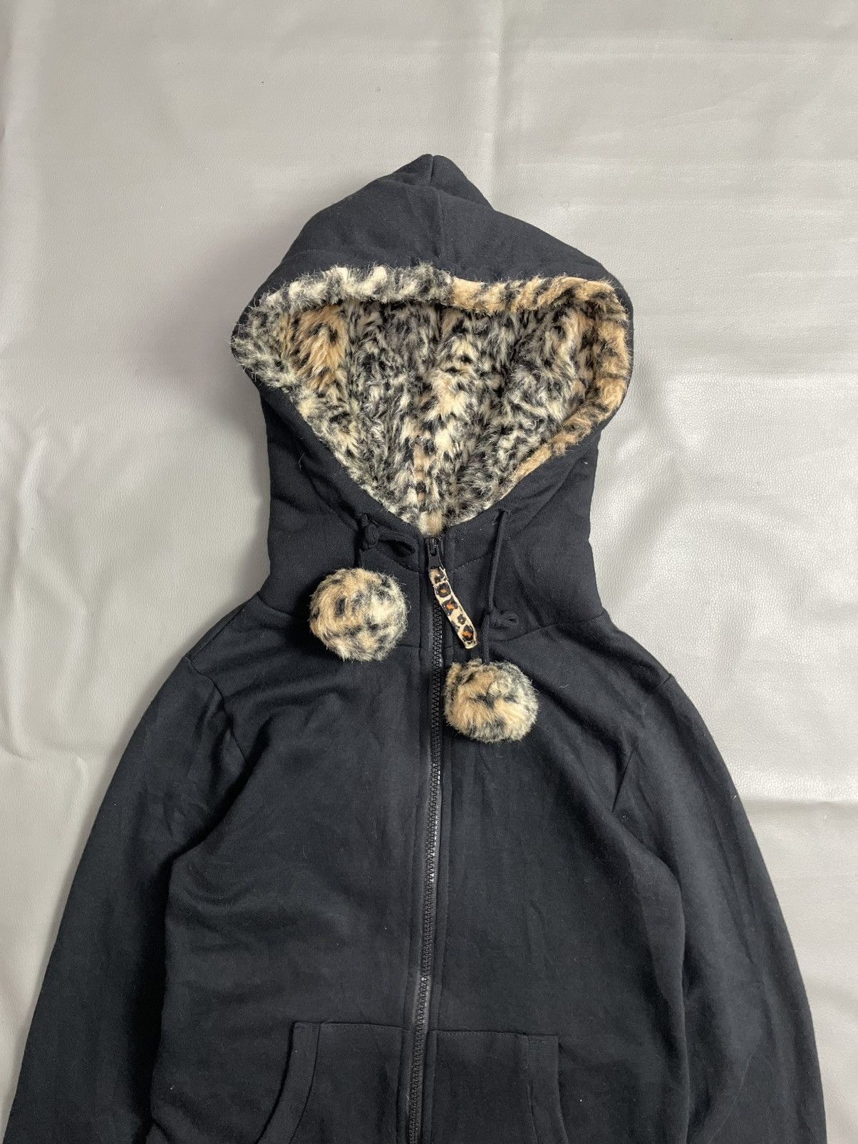 Lazy Daisy leopard Fleece Hoodie Fur Style
