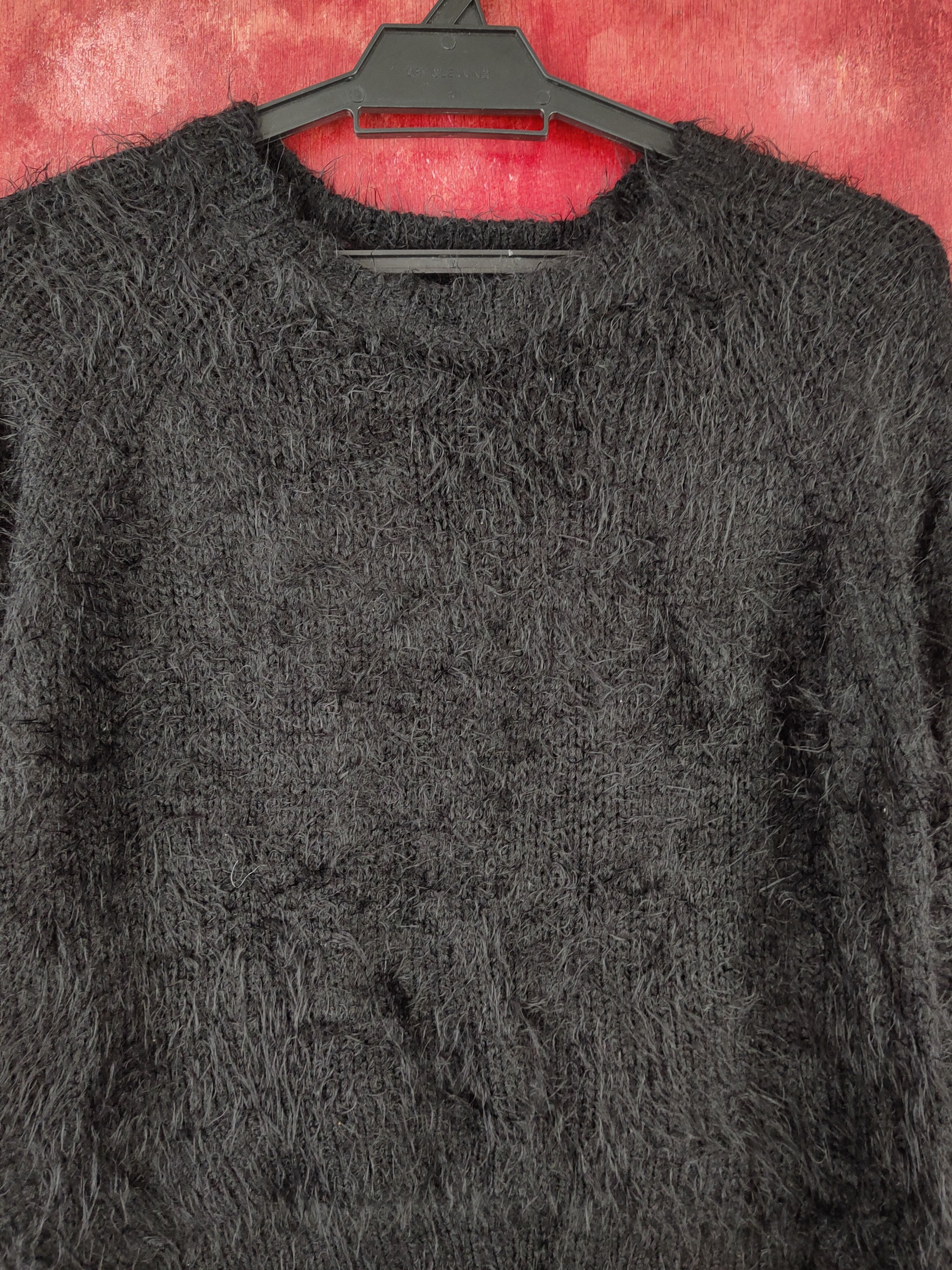 Japanese Brand × Vintage Topshop Black Shag Shaggy Fur Mohair Knitwear #S1911 Size S / US 4 / IT 40 - 2 Thumbnail